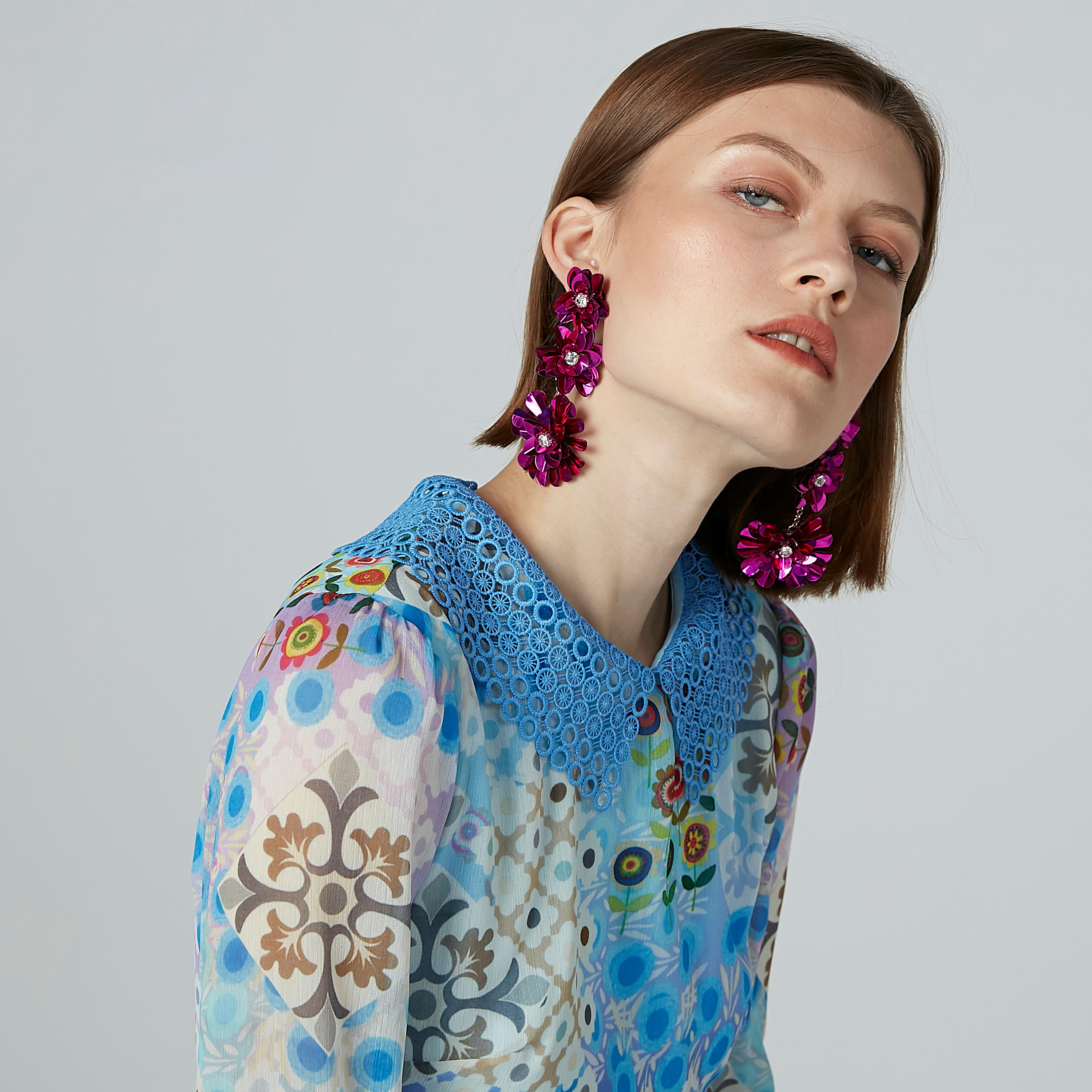 ELLE Printed Midi Dress with Lace Detail-women-clothing-dresses-image-6