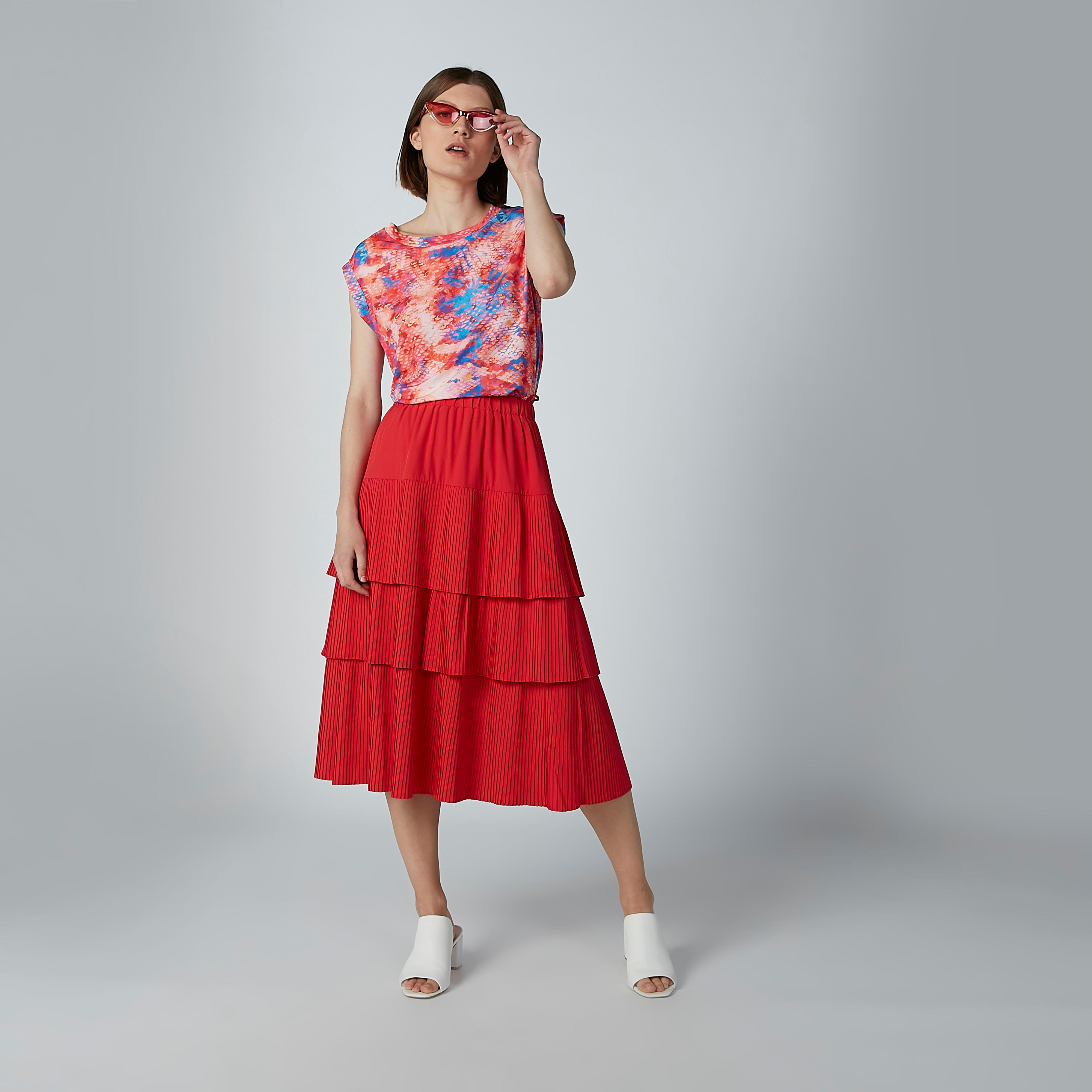 ELLE Striped Midi A-line Skirt with Ruffle Detail-women-clothing-bottoms-skirts-image-1