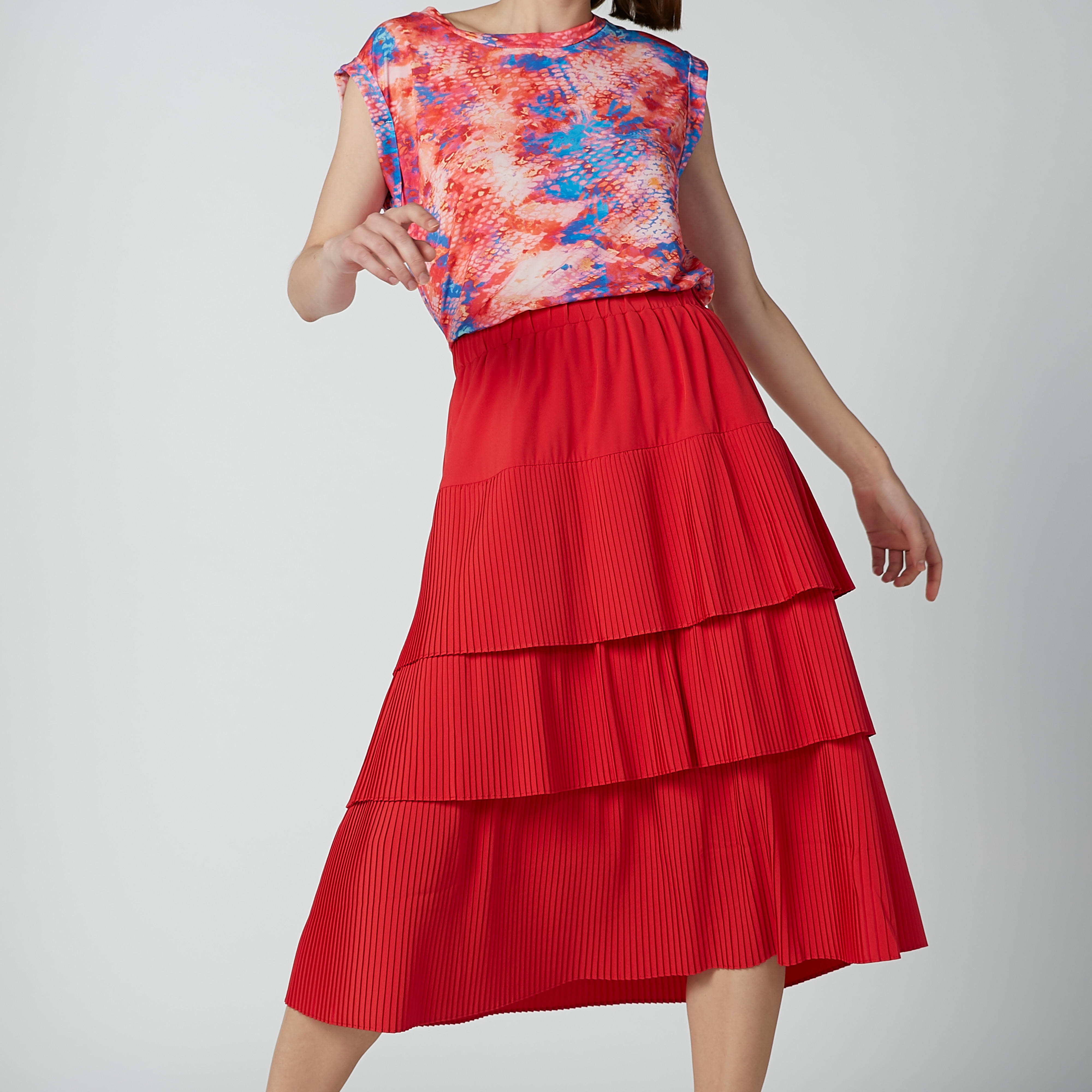 ELLE Striped Midi A-line Skirt with Ruffle Detail-women-clothing-bottoms-skirts-image-5