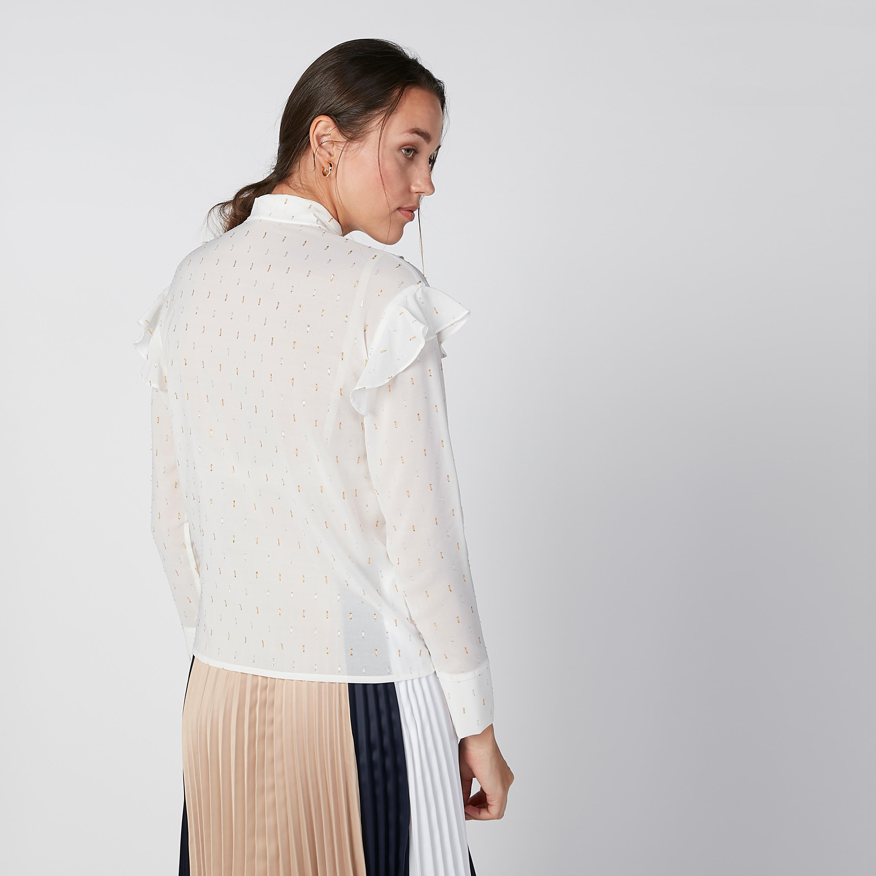 بلوزة بأكمام طويلة وتفاصيل كشكش وطبعات من إيل-women-clothing-shirtsandblouses-blouses-image-2