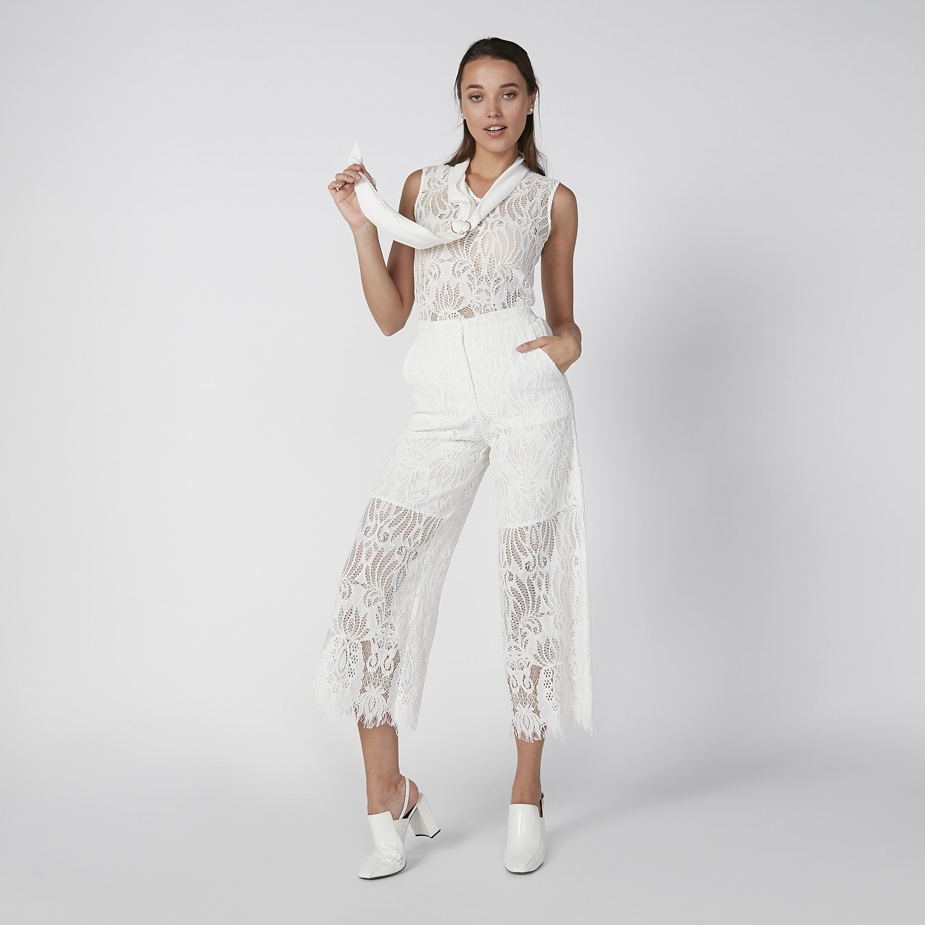 ELLE Lace Culottes with Pocket Detail-women-clothing-bottoms-trousers-image-1