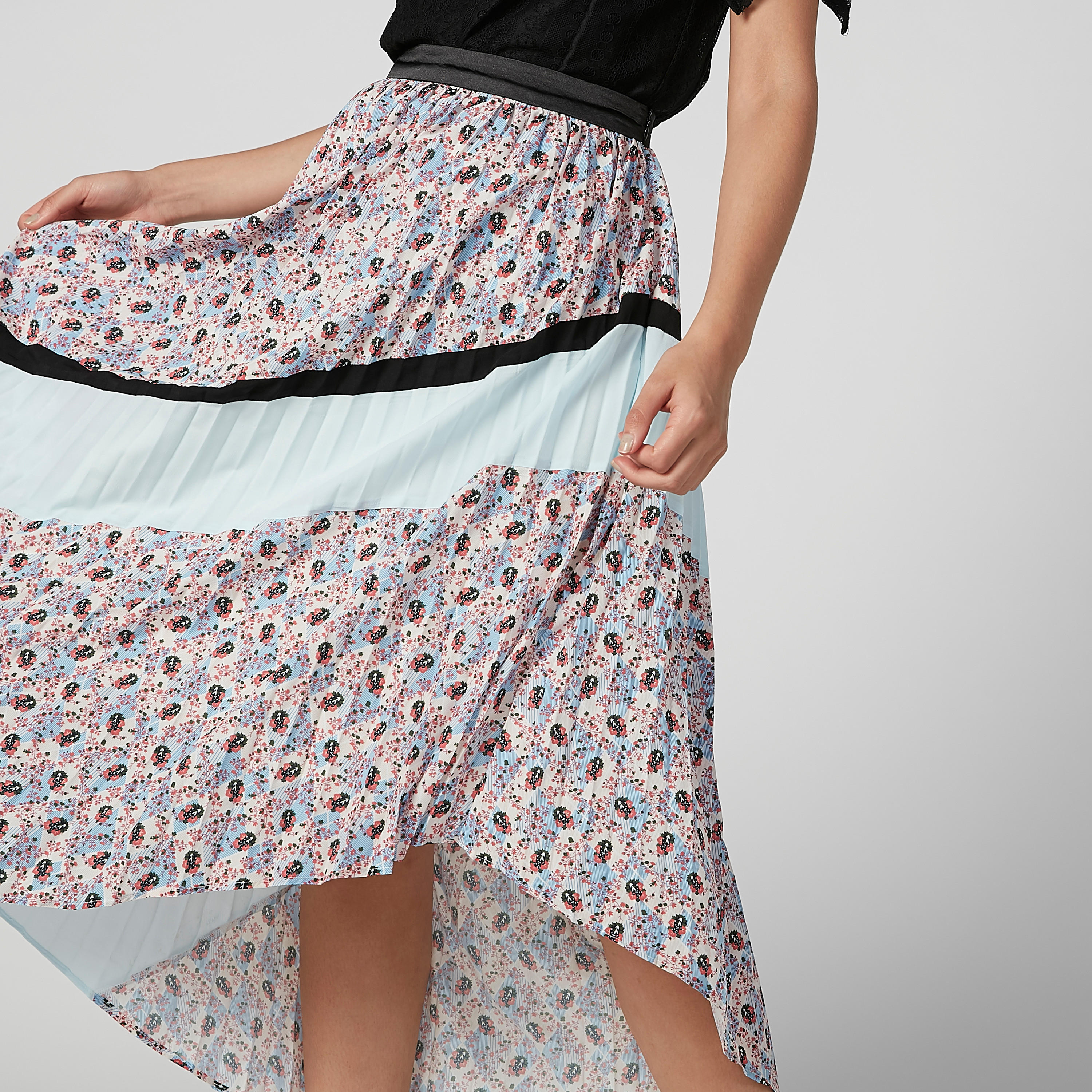 تنورة بخصر مطّاطي وحوّاف غير مستوية وطبعات من آيل-women-clothing-bottoms-skirts-image-3