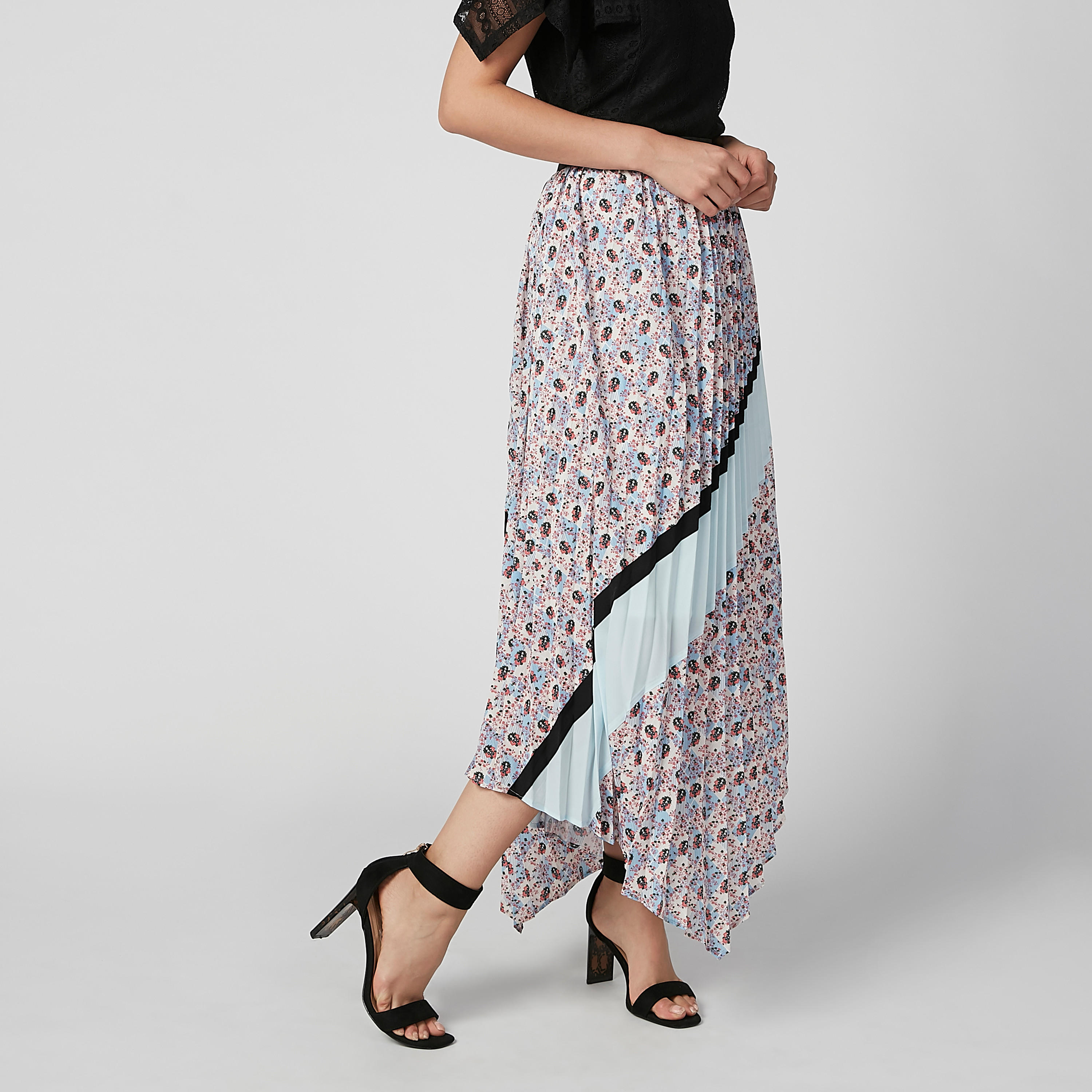 تنورة بخصر مطّاطي وحوّاف غير مستوية وطبعات من آيل-women-clothing-bottoms-skirts-image-4