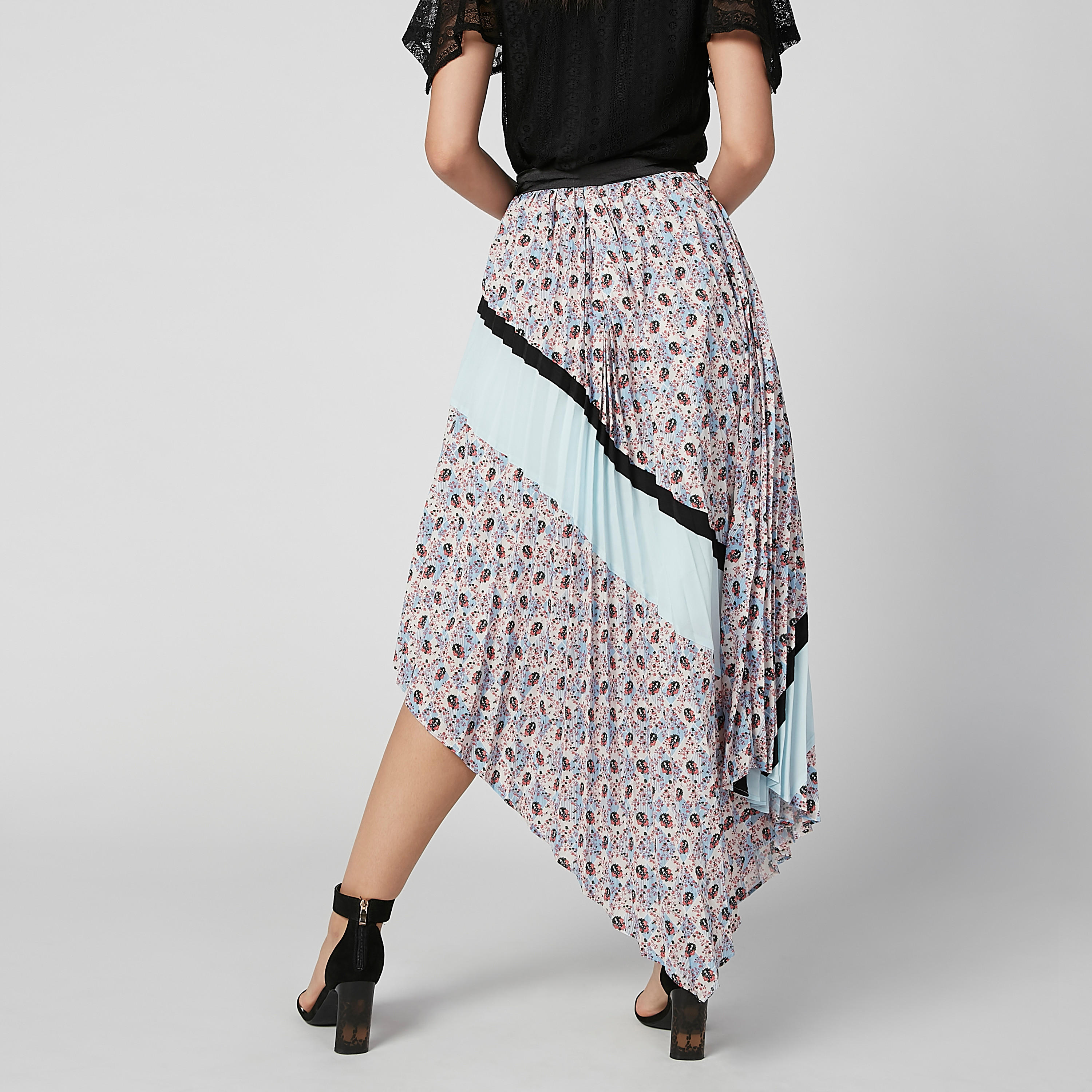 تنورة بخصر مطّاطي وحوّاف غير مستوية وطبعات من آيل-women-clothing-bottoms-skirts-image-5