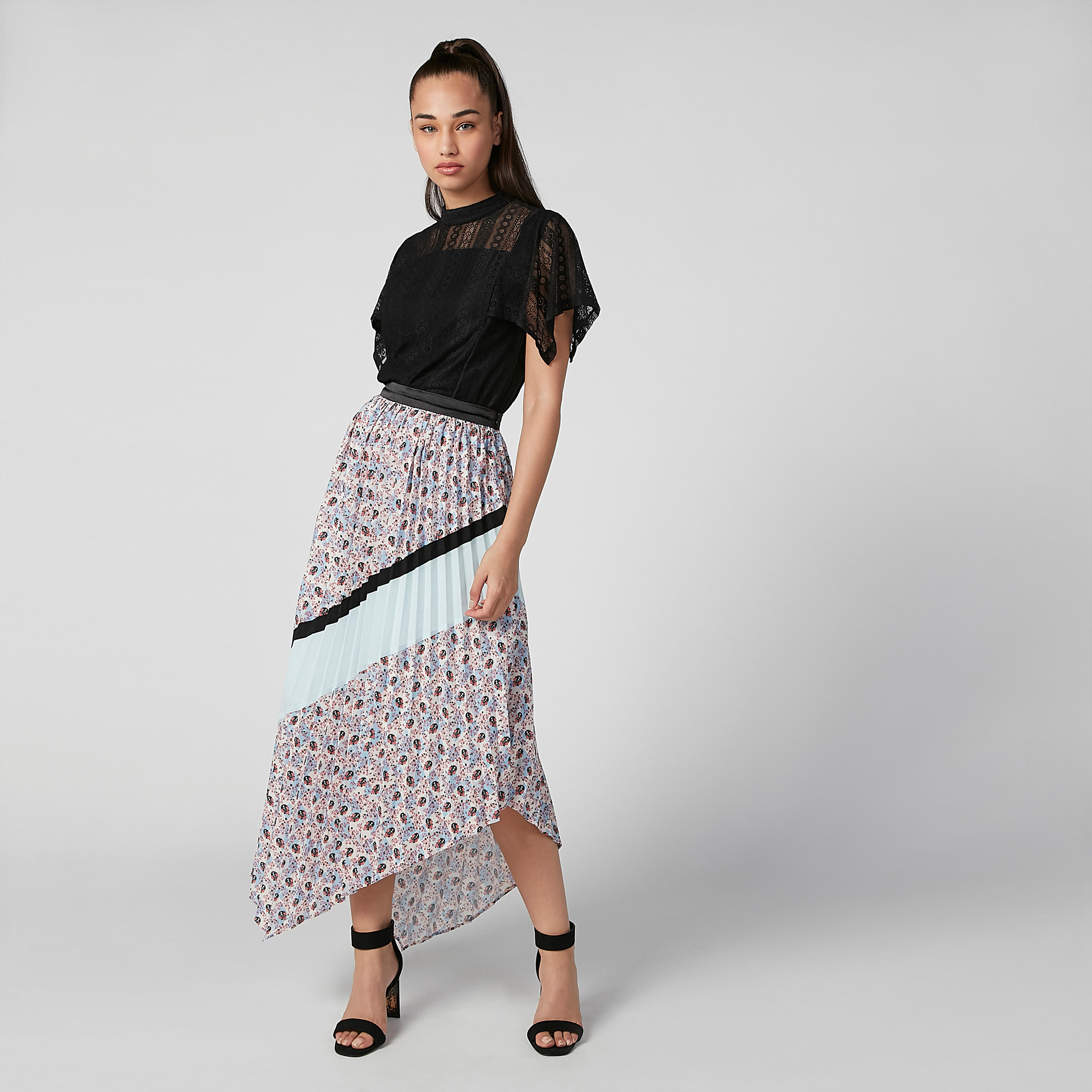 تنورة بخصر مطّاطي وحوّاف غير مستوية وطبعات من آيل-women-clothing-bottoms-skirts-image-6