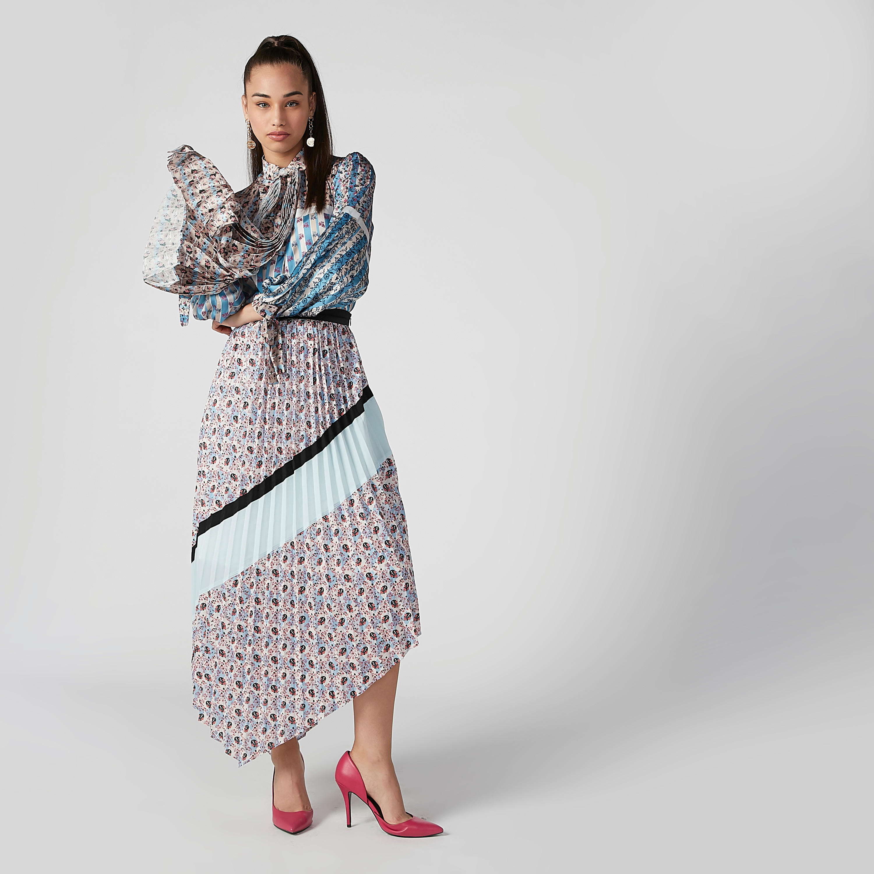 ELLE Printed Top with Long Sleeves and Tie Ups-women-clothing-shirtsandblouses-blouses-image-2
