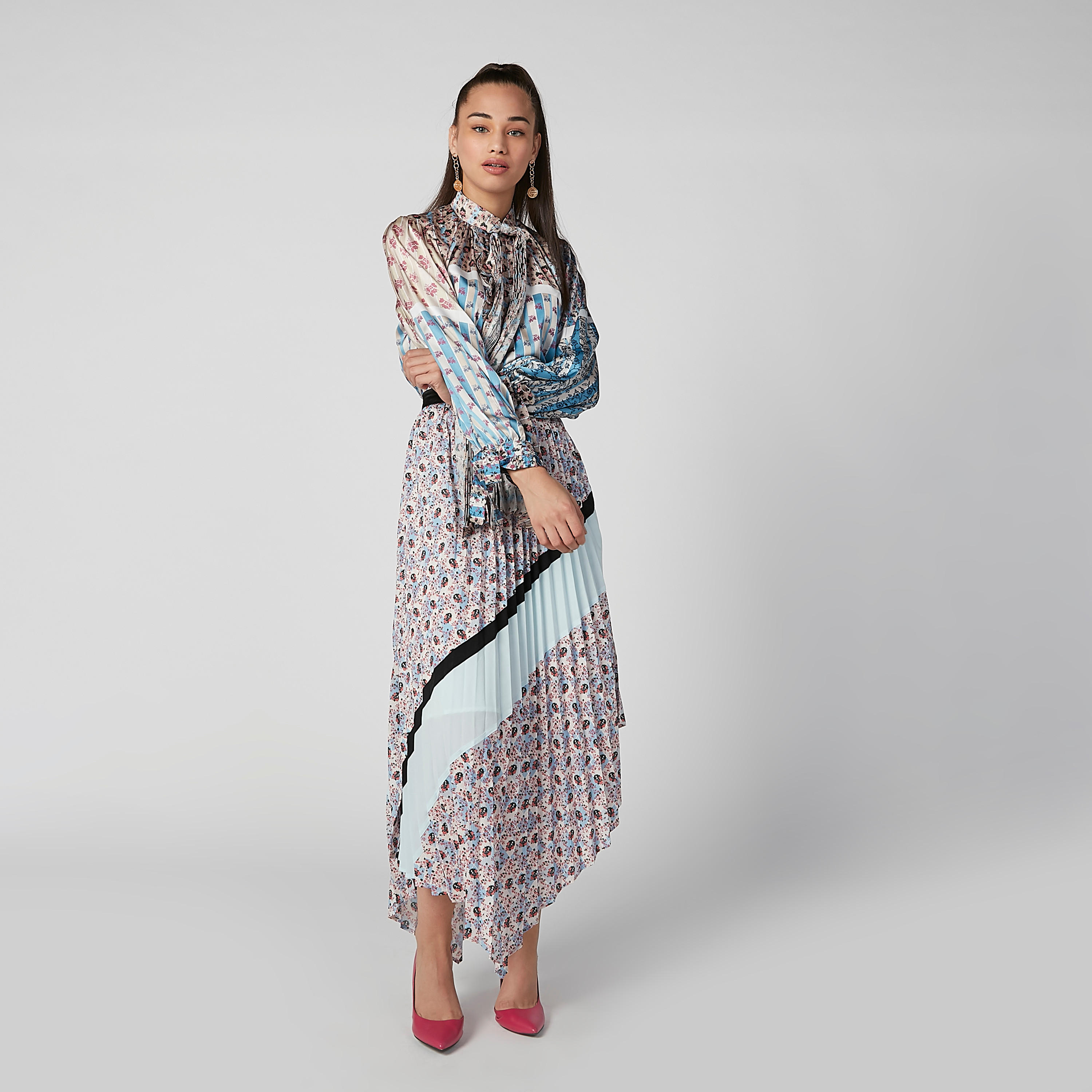 ELLE Printed Top with Long Sleeves and Tie Ups-women-clothing-shirtsandblouses-blouses-image-5