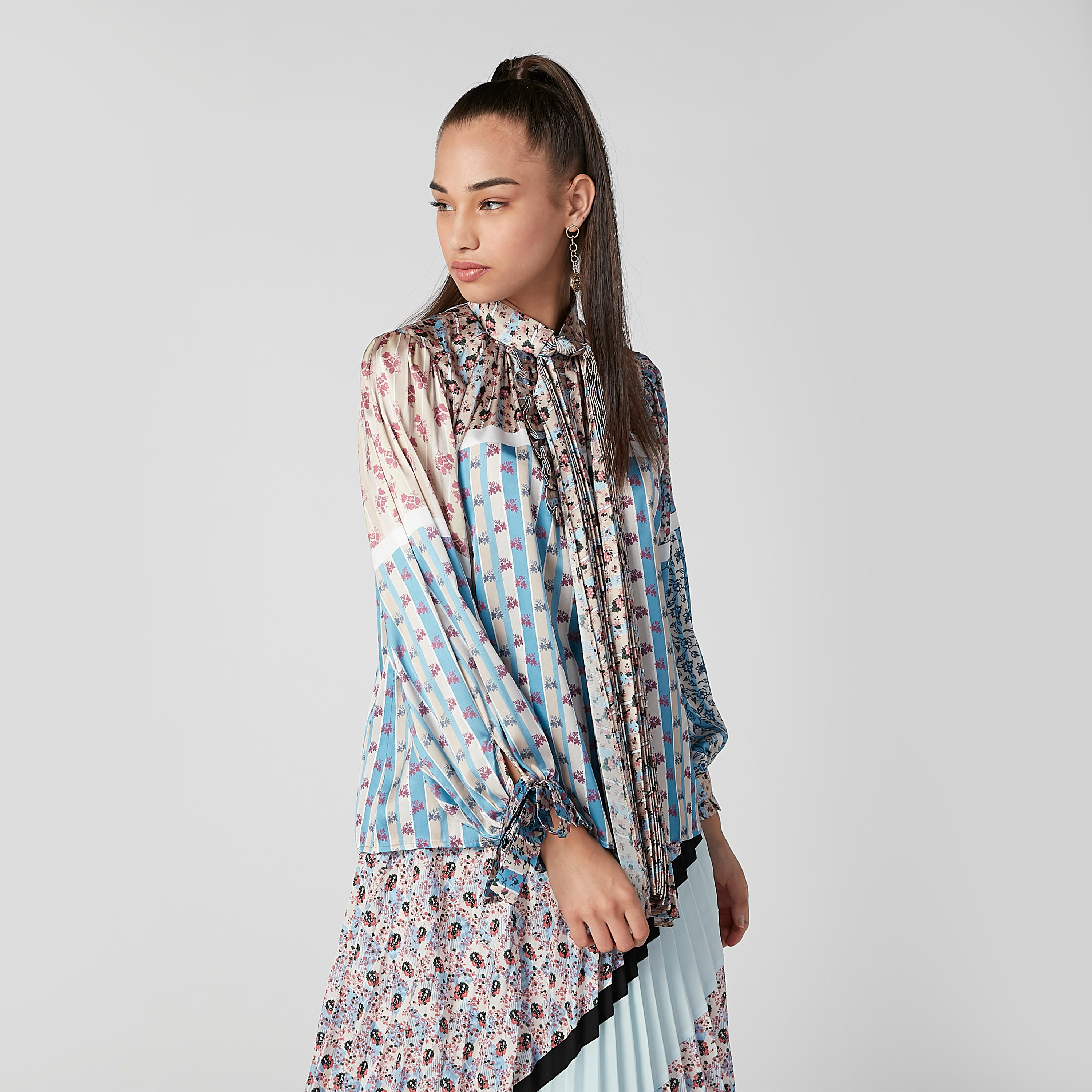 ELLE Printed Top with Long Sleeves and Tie Ups-women-clothing-shirtsandblouses-blouses-image-6
