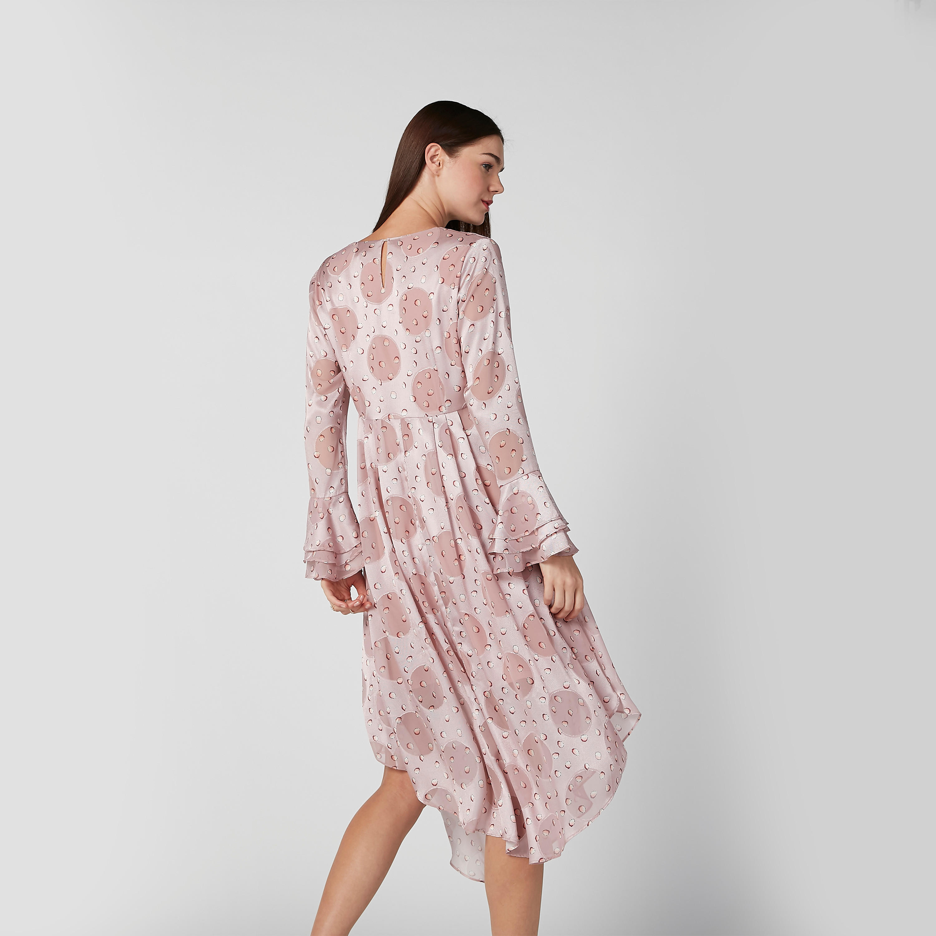 فستان ميدي بأكمام طويلة وأطراف غير مستوية وطبعات من إيل-women-clothing-dresses-image-5