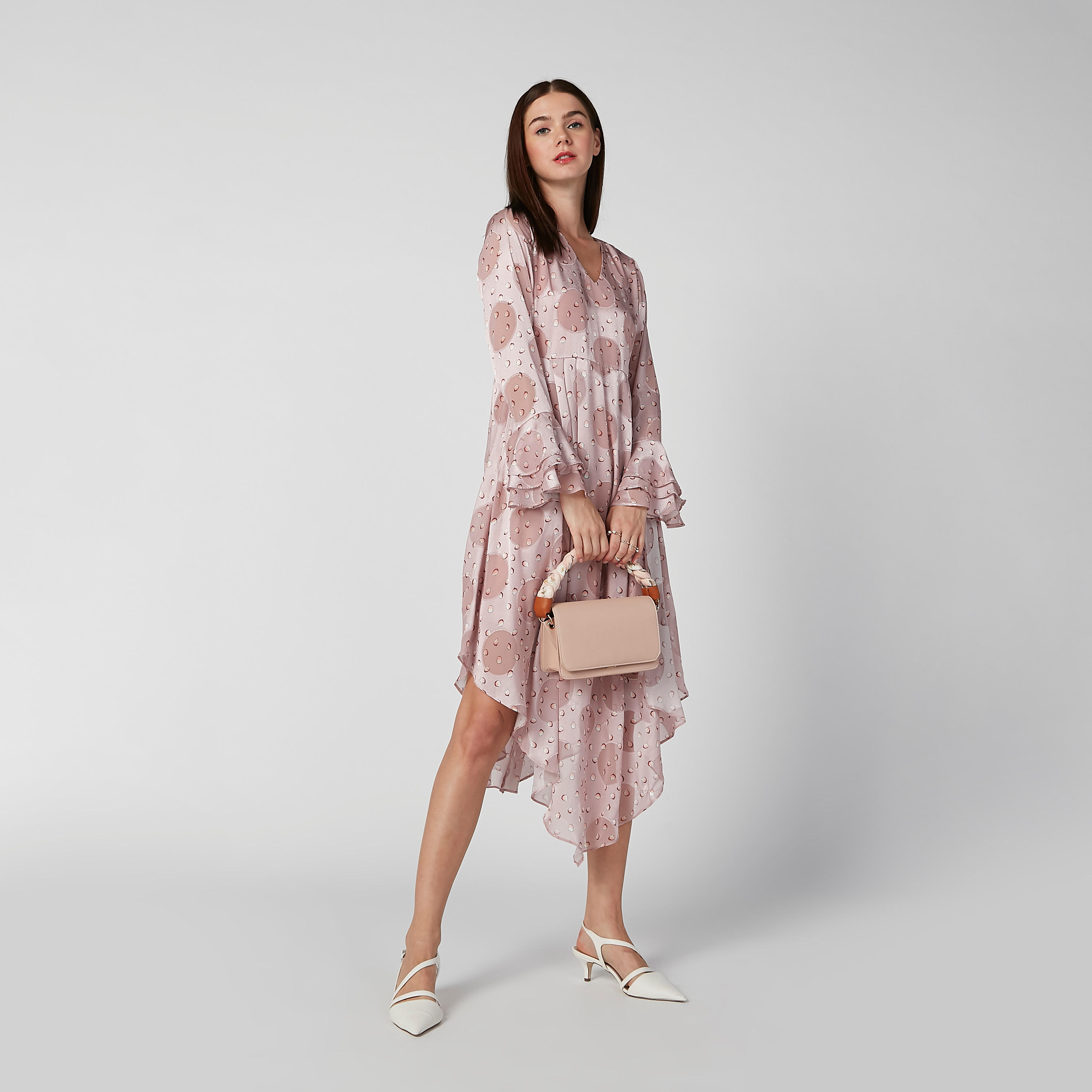 فستان ميدي بأكمام طويلة وأطراف غير مستوية وطبعات من إيل-women-clothing-dresses-image-6