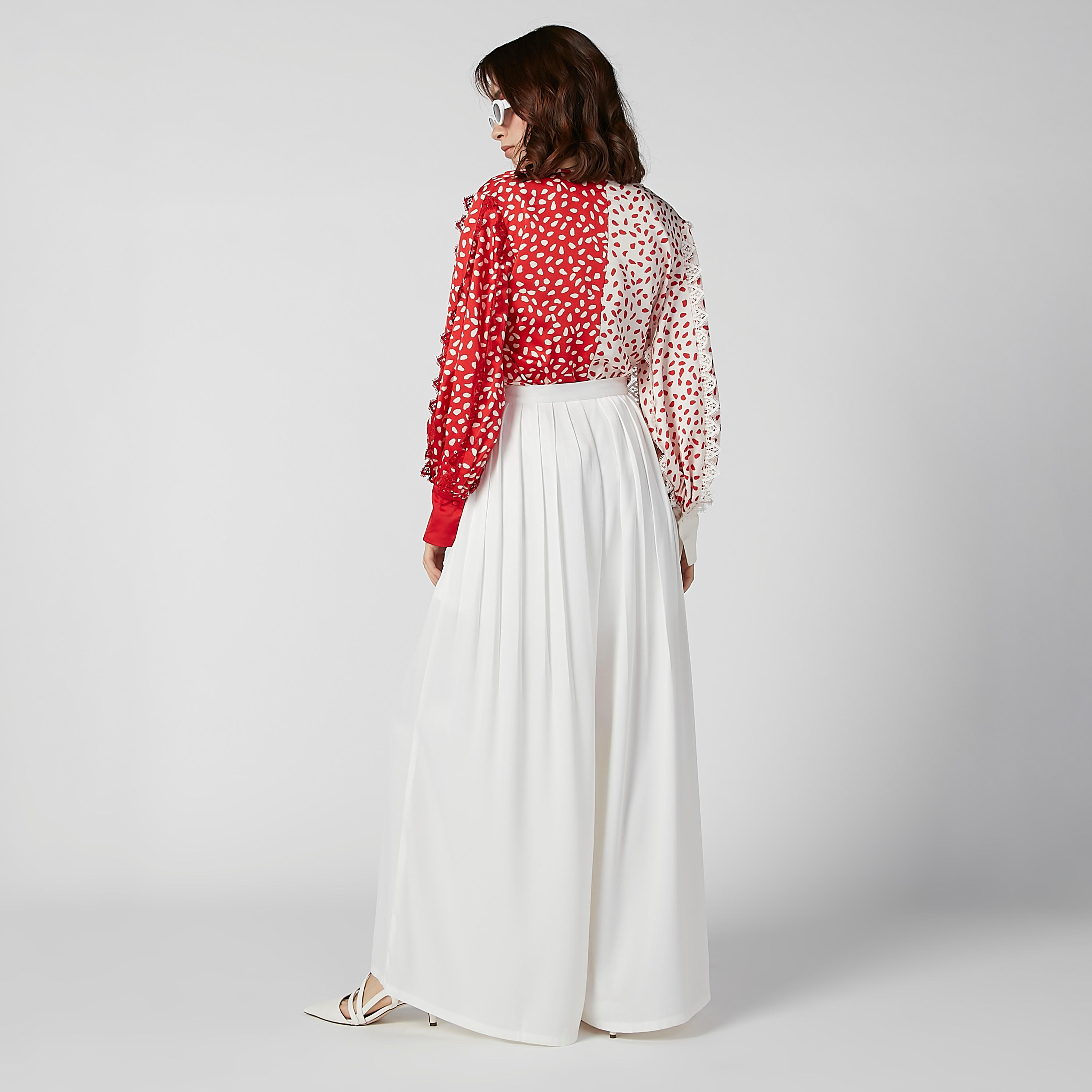 بنطال بالازو سادة بقصّة واسعة وخصر مطّاطي متوسط الارتفاع من إيل-women-clothing-bottoms-trousers-image-3