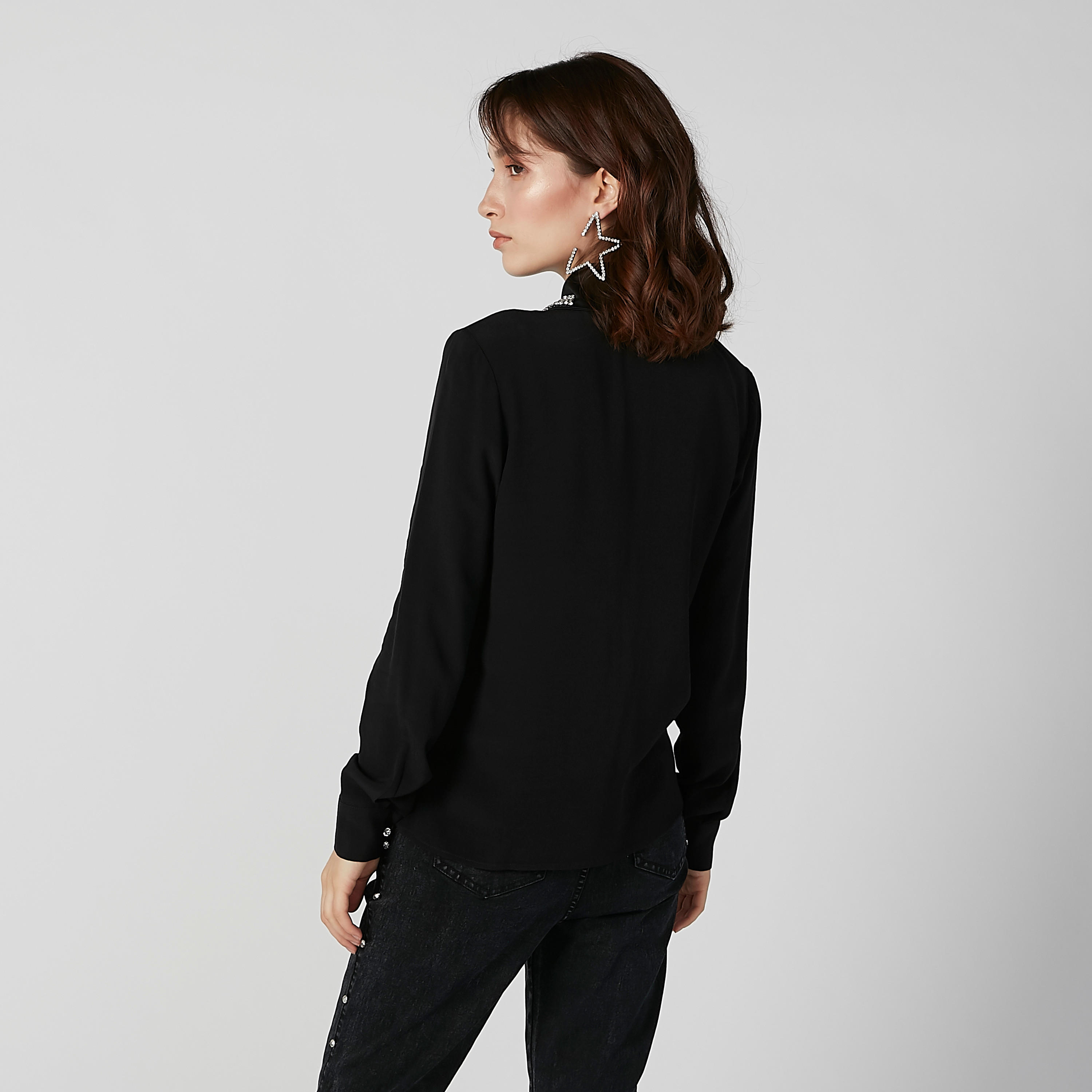 ELLE Embellished Shirt with Spread Collar and Long Sleeves-women-clothing-shirtsandblouses-shirts-image-3