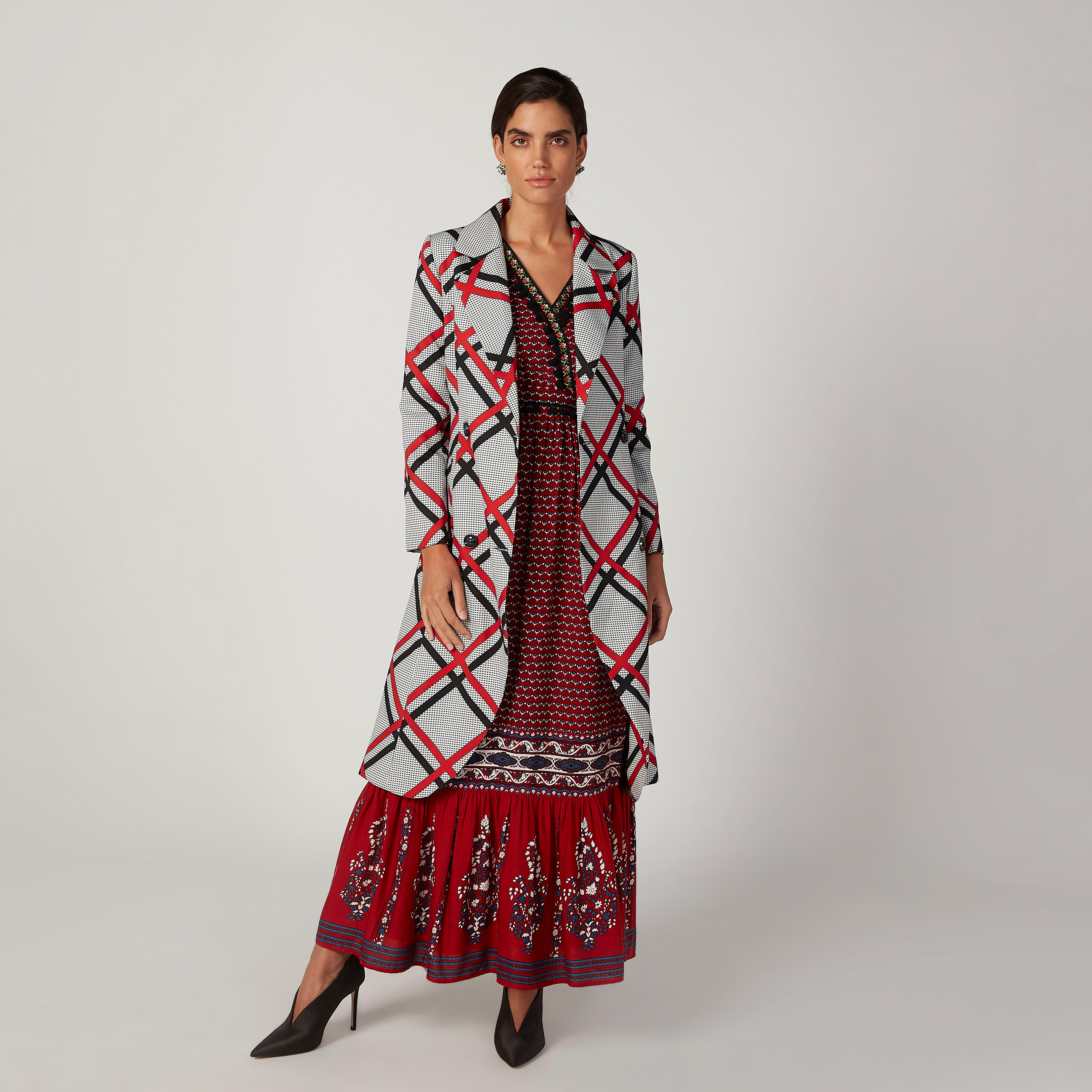 معطف كاروهات بأربطة وجيوب من إيل-women-clothing-coatsandjackets-coats-image-2