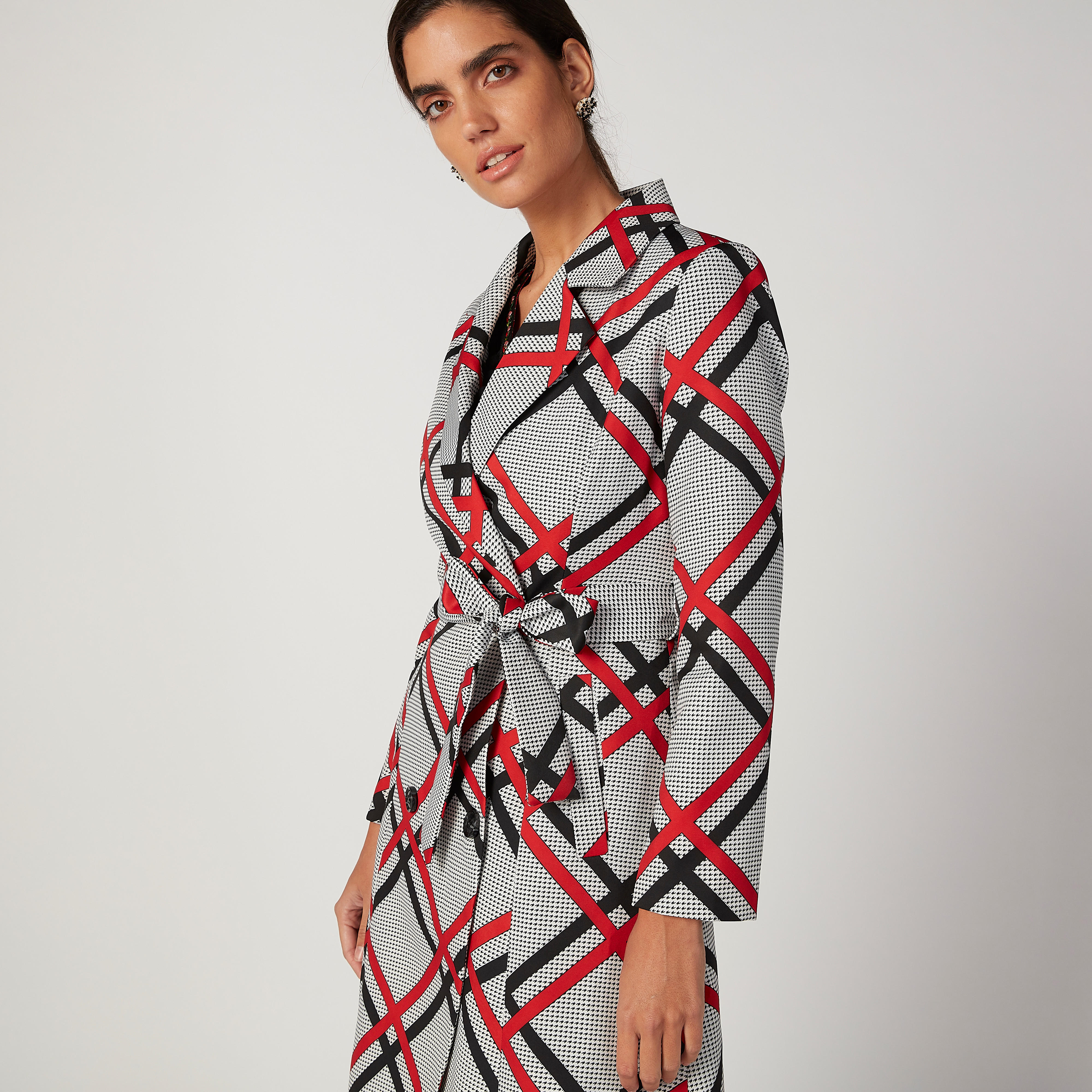 معطف كاروهات بأربطة وجيوب من إيل-women-clothing-coatsandjackets-coats-image-3