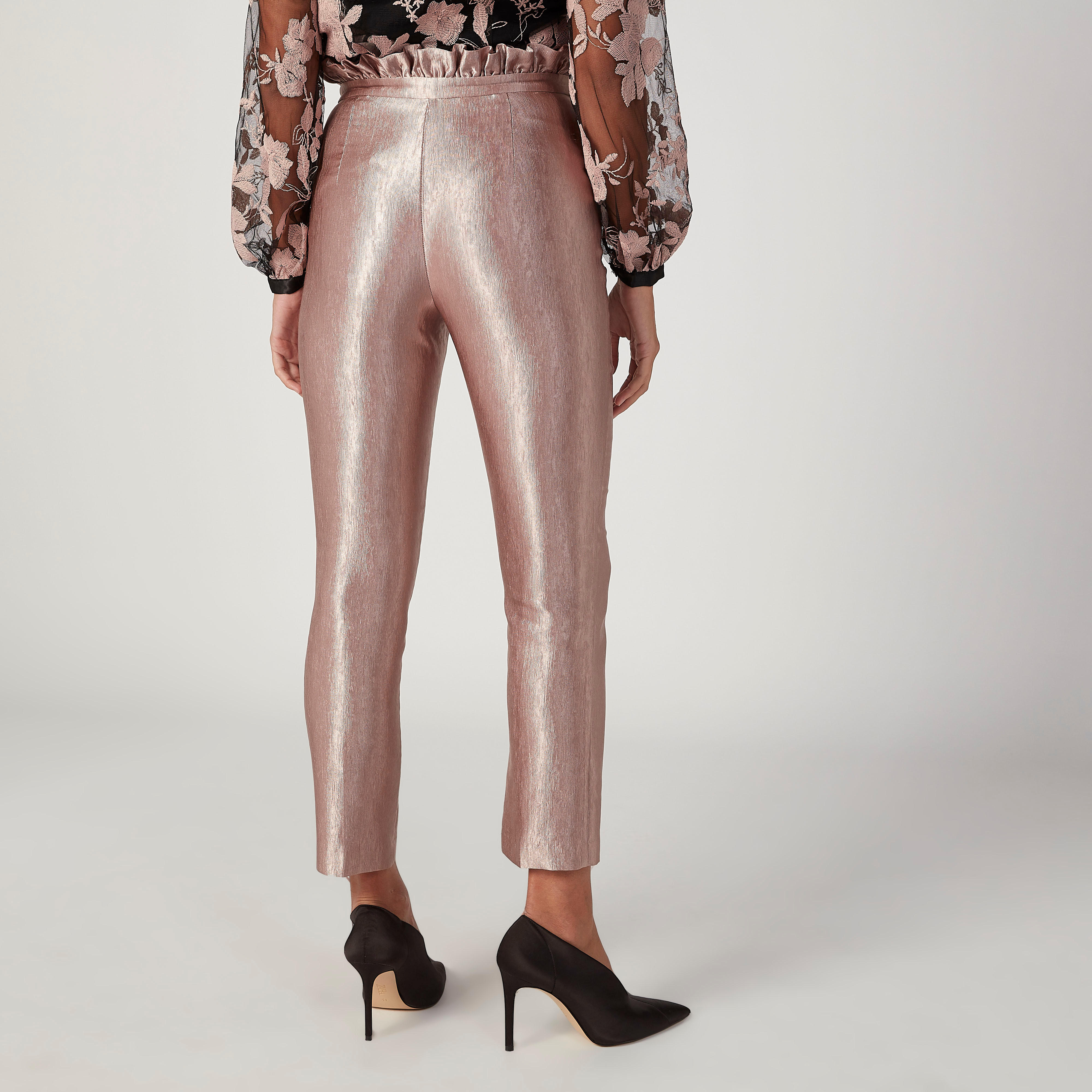 بنطلون بارز الملمس بخصر مطّاطي متوسط الارتفاع من إيل-women-clothing-bottoms-trousers-image-4