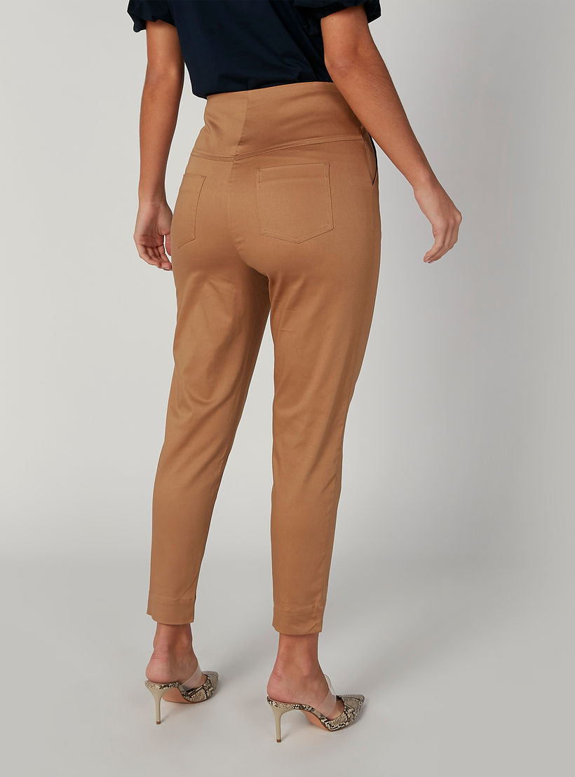 بنطلون سادة بخصر متوسط الارتفاع وجيوب من إيل-women-clothing-bottoms-trousers-image-2