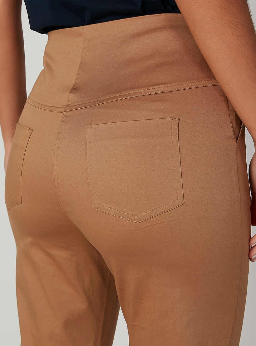 بنطلون سادة بخصر متوسط الارتفاع وجيوب من إيل-women-clothing-bottoms-trousers-image-5