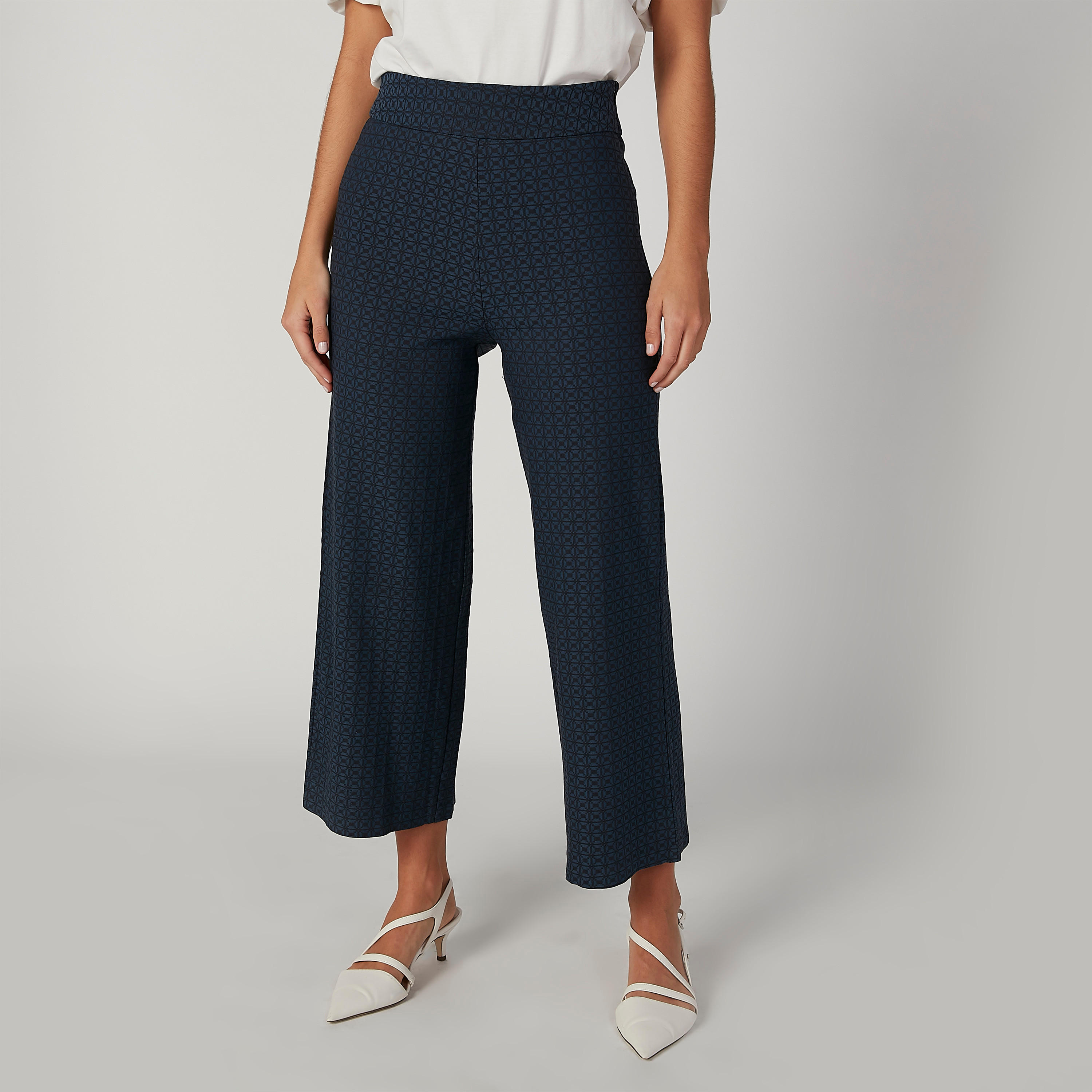 بنطلون بالازو بقصّة واسعة وخصر متوسط الارتفاع من إيل-women-clothing-bottoms-trousers-image-2