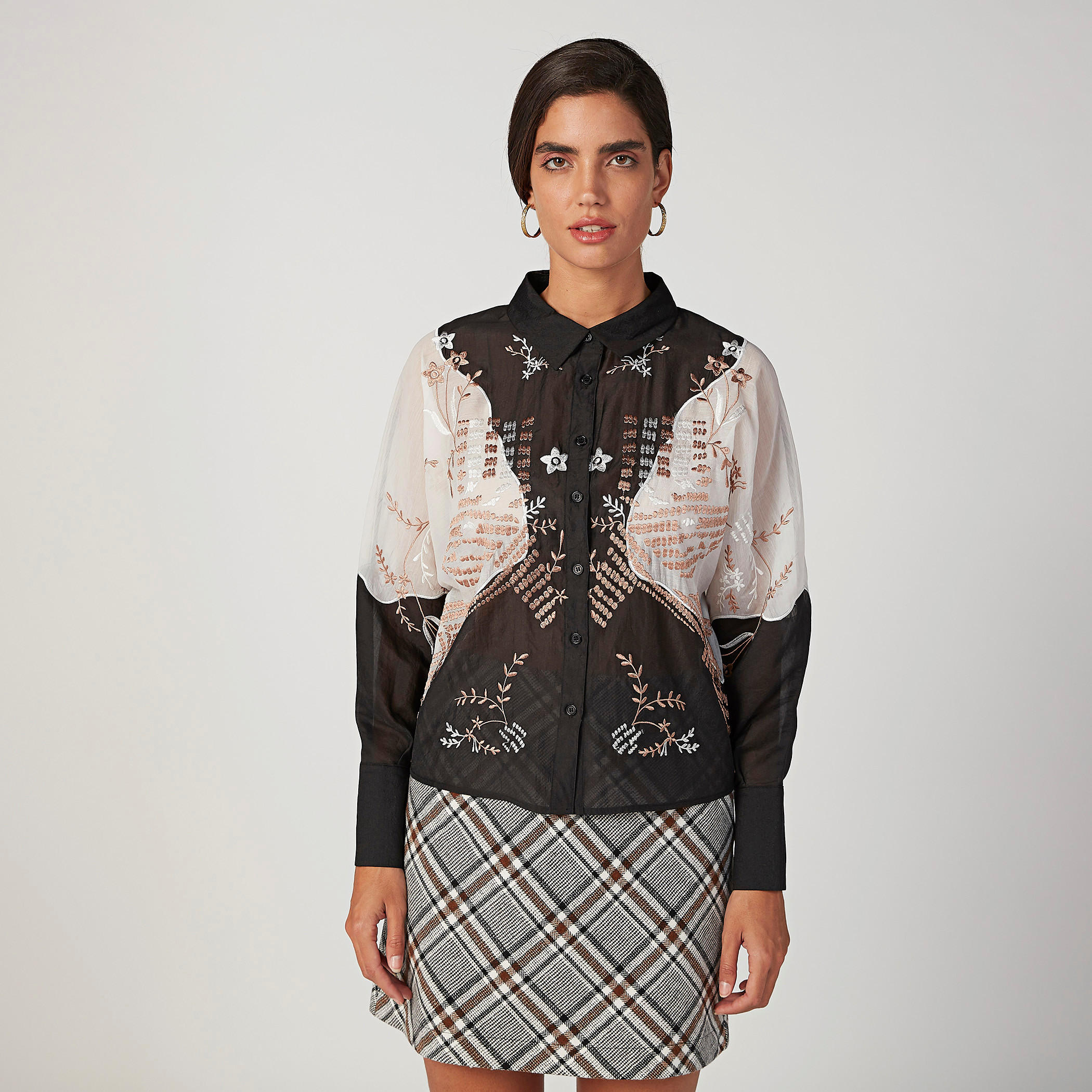 قميص مطرّز بأكمام طويلة من إيل-women-clothing-shirtsandblouses-shirts-image-1