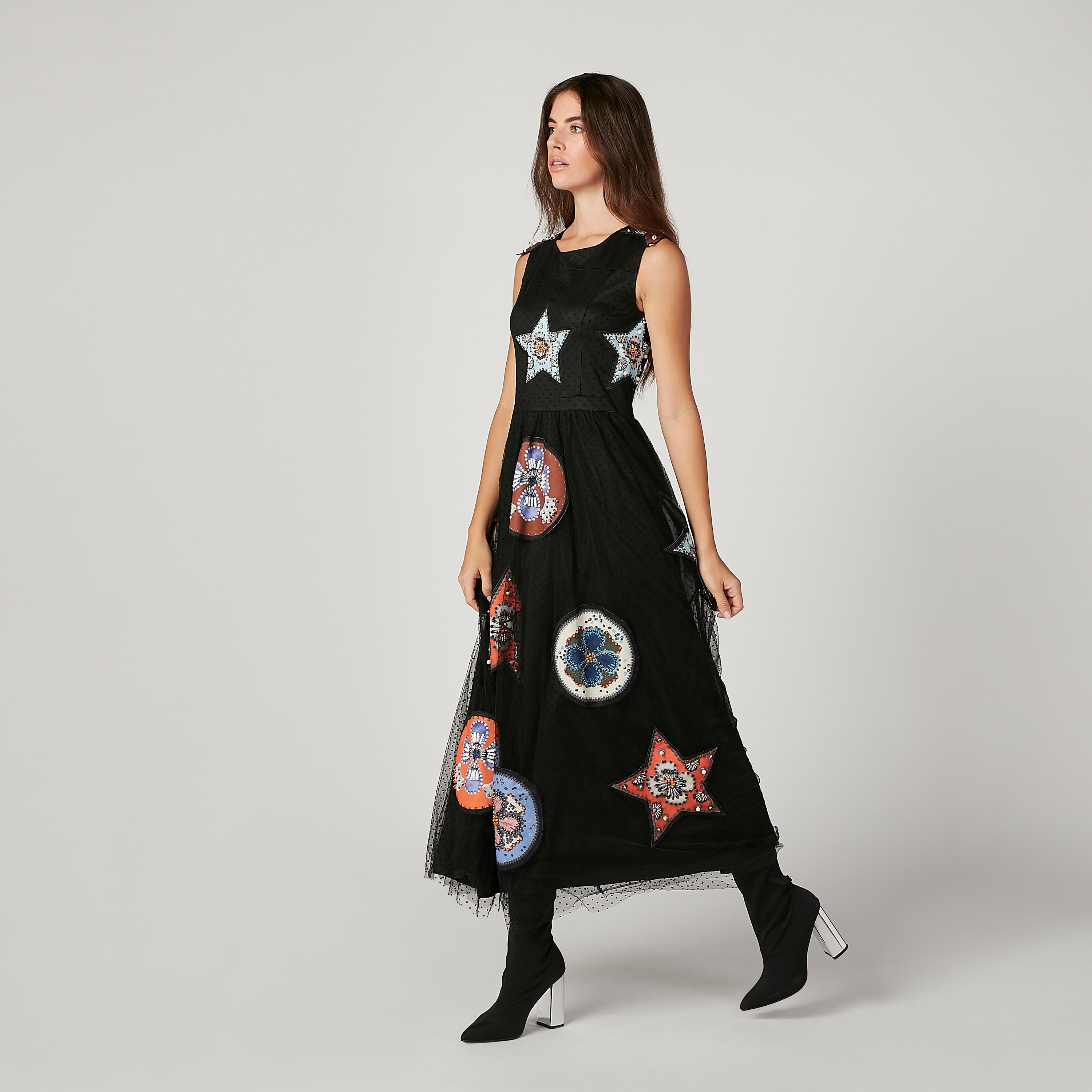 ELLE Printed Maxi A-line Sleeveless Dress with Embellishments-women-clothing-dresses-image-2