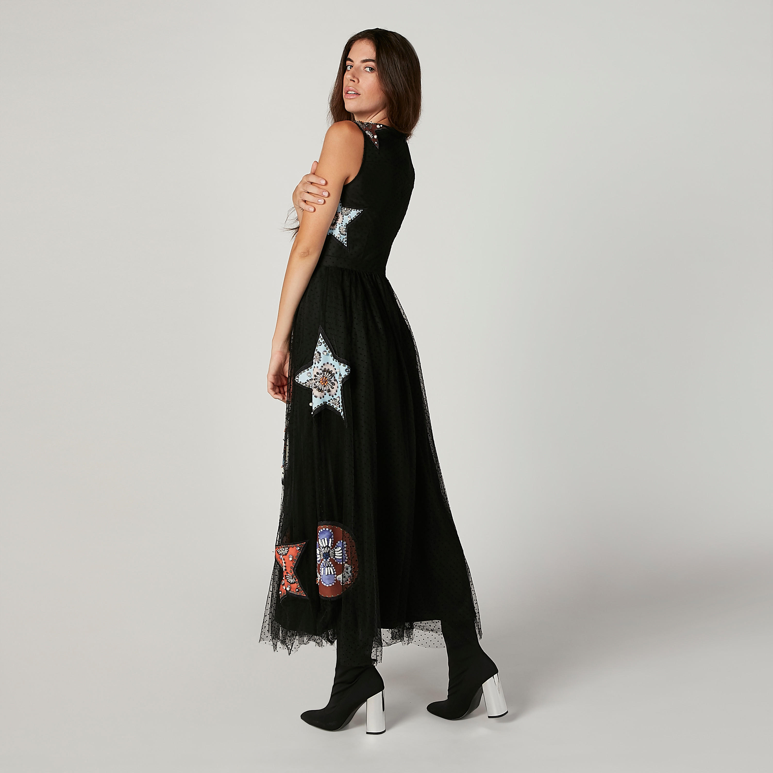 ELLE Printed Maxi A-line Sleeveless Dress with Embellishments-women-clothing-dresses-image-4