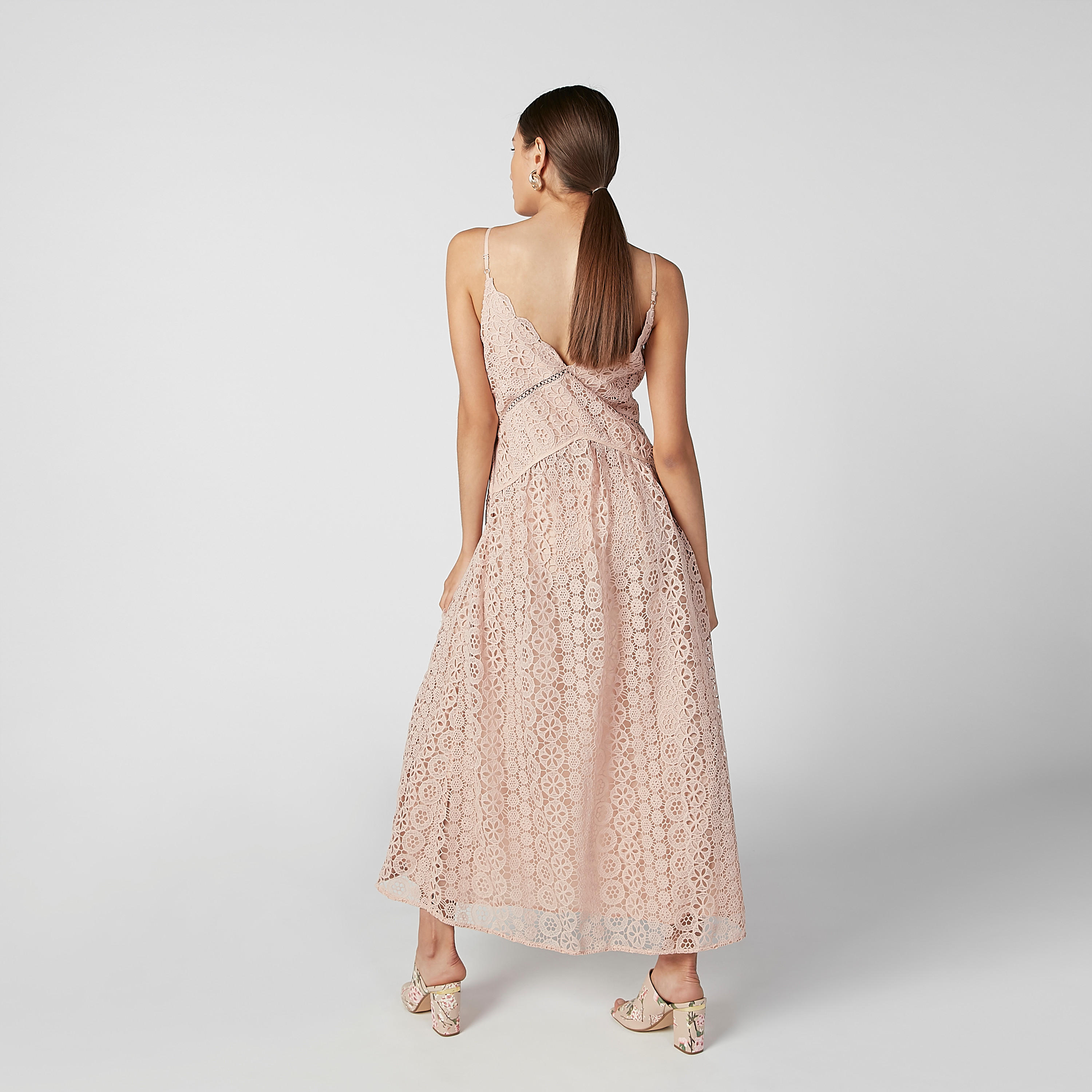 فستان دانتيل طويل إيه لاين بحمّالات رفيعة من إيل-women-clothing-dresses-image-4