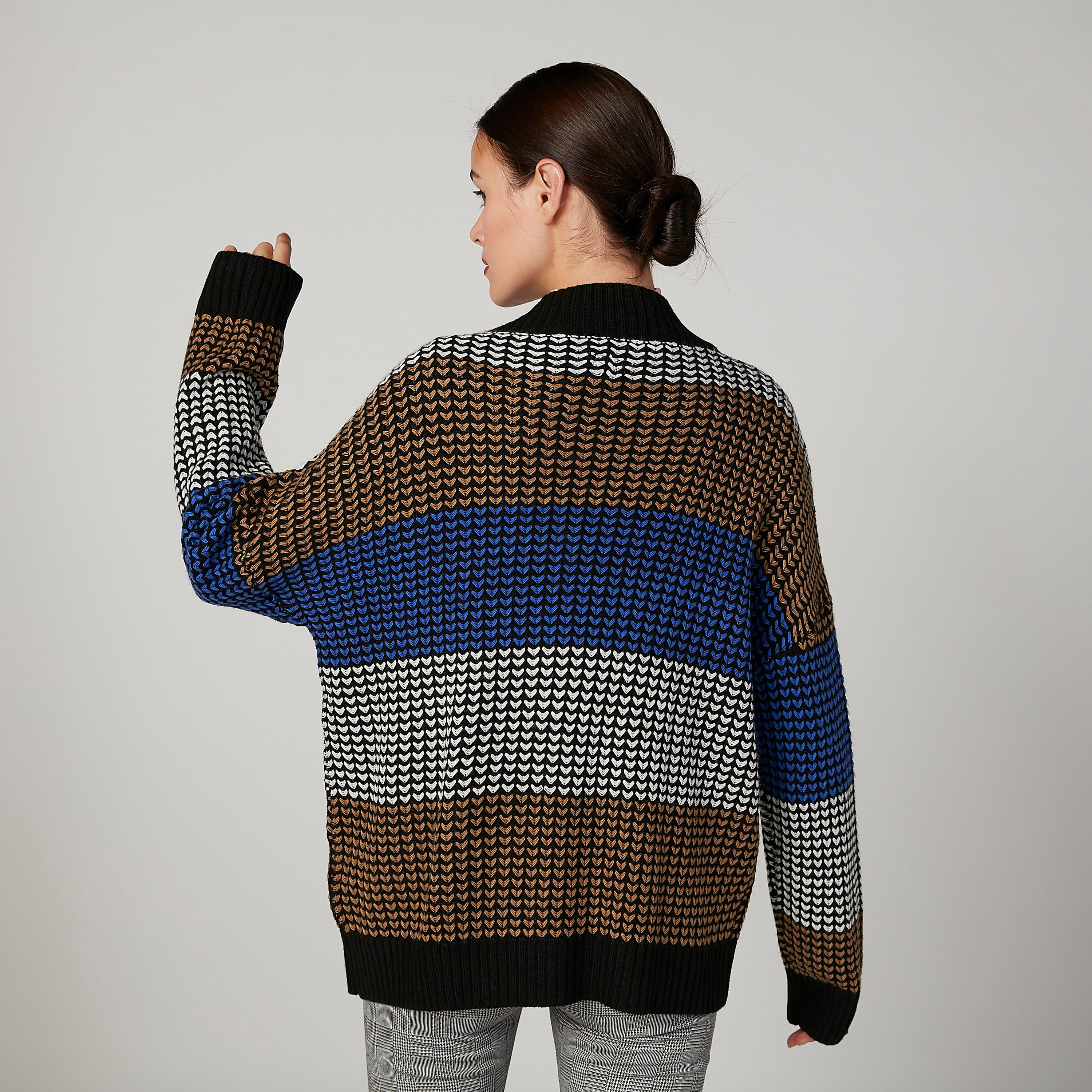 كارديجان بارز الملمس بأكمام طويلة من إيل-women-winterwear-cardigansandjumpers-cardigans-image-3
