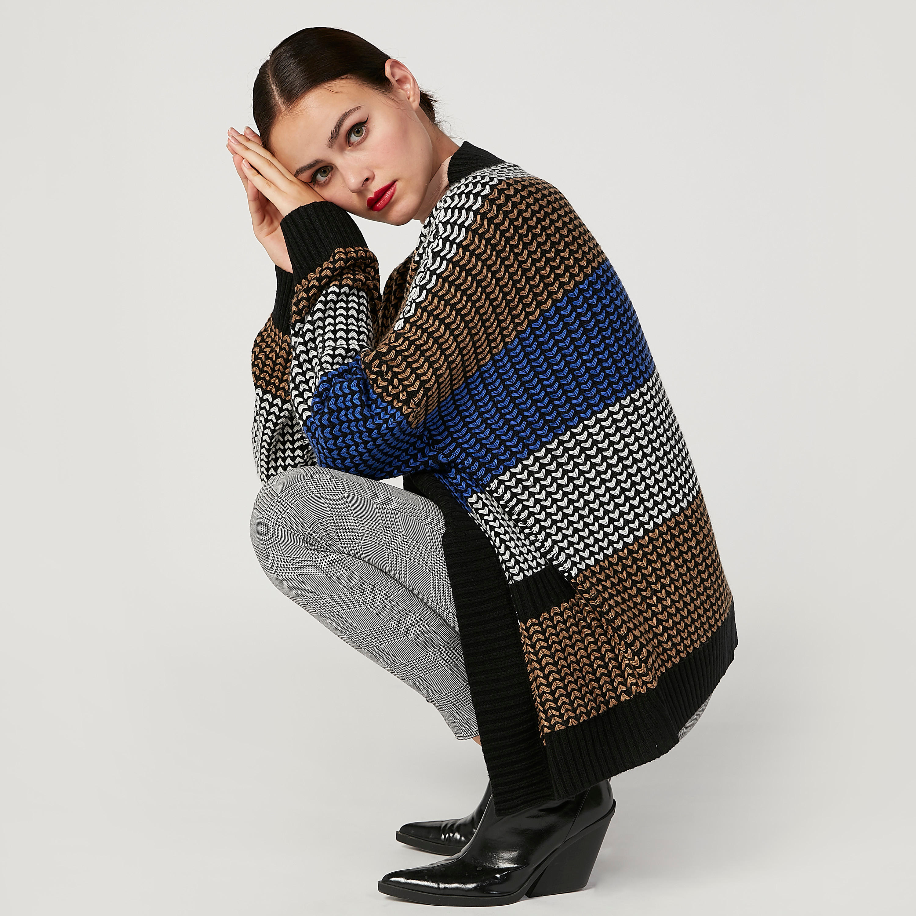 كارديجان بارز الملمس بأكمام طويلة من إيل-women-winterwear-cardigansandjumpers-cardigans-image-5