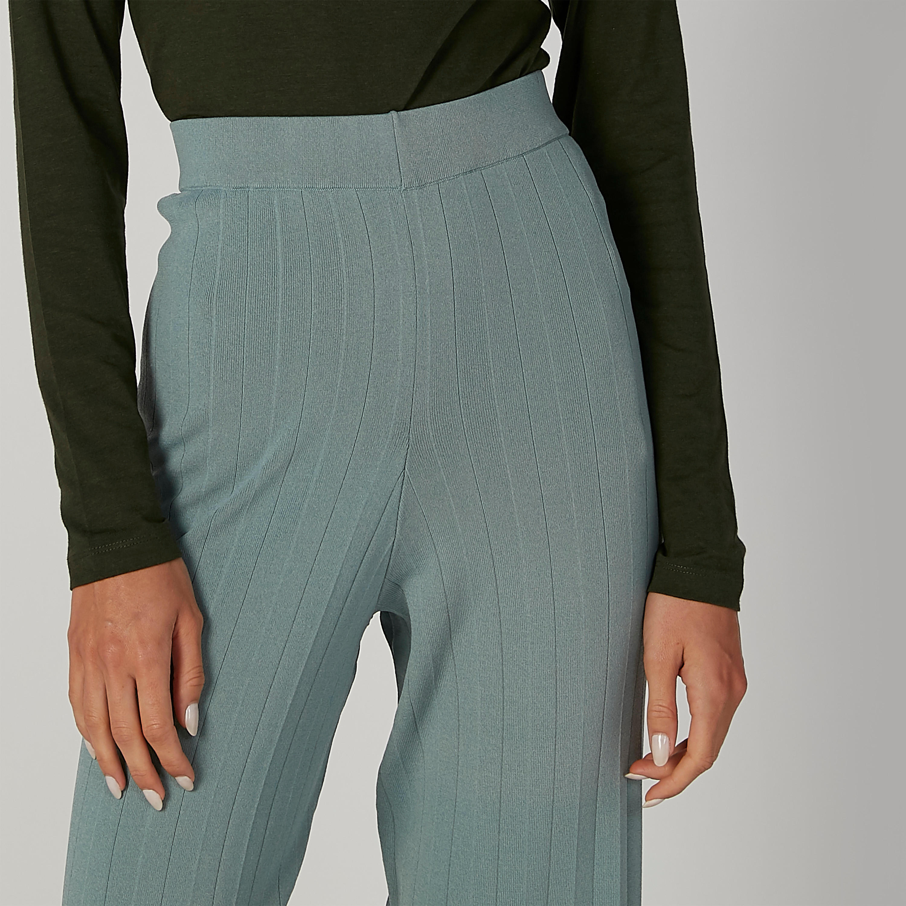 بنطلون بالازو بارز الملمس بقصّة واسعة وخصر مطاطي من إيل-women-clothing-bottoms-trousers-image-5