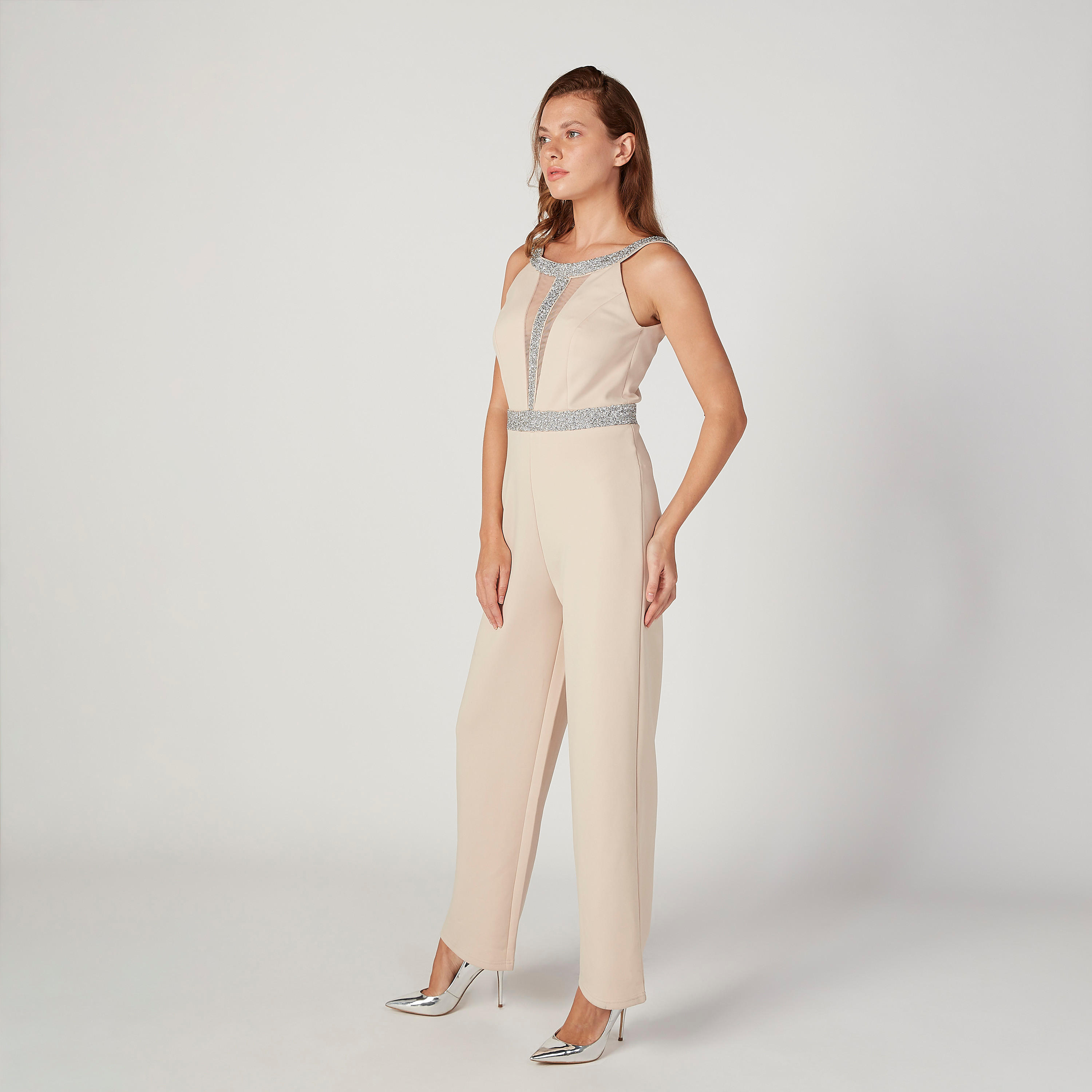 أفرول مزّين دون أكمام بسحّاب إغلاق من إيل-women-clothing-jumpsuits-image-2