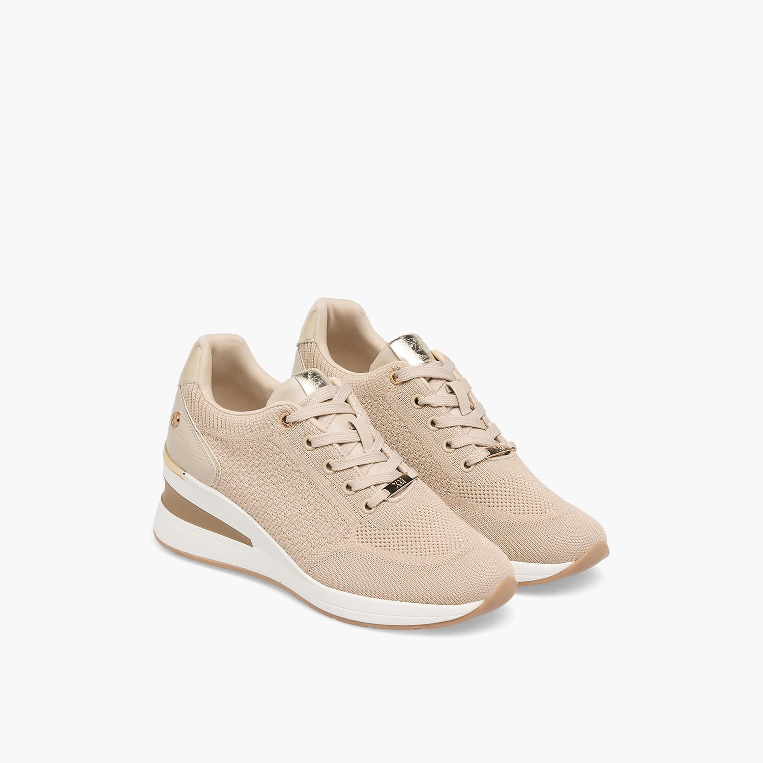 XTI Women Textured Wedge Heel Ankle Sneakers-women-shoes-sneakers-image-1
