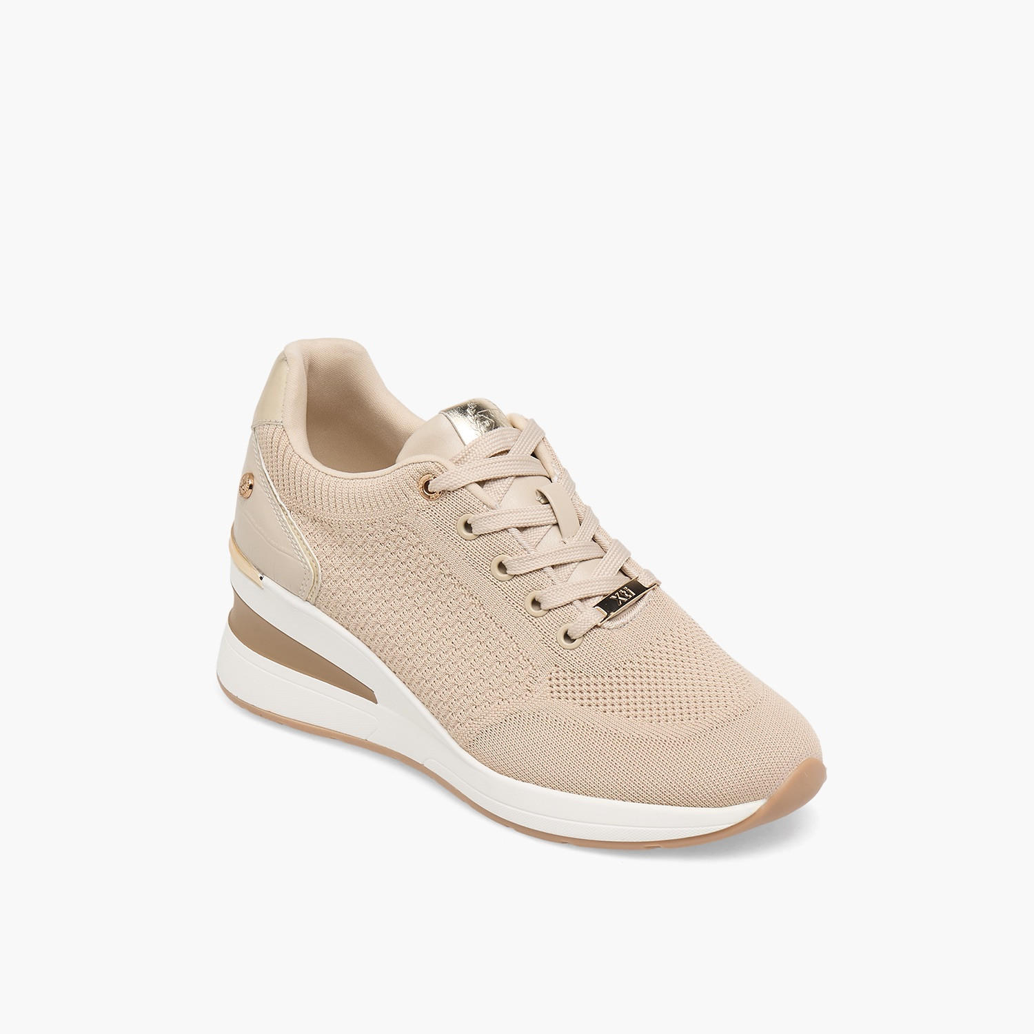 XTI Women Textured Wedge Heel Ankle Sneakers-women-shoes-sneakers-image-2