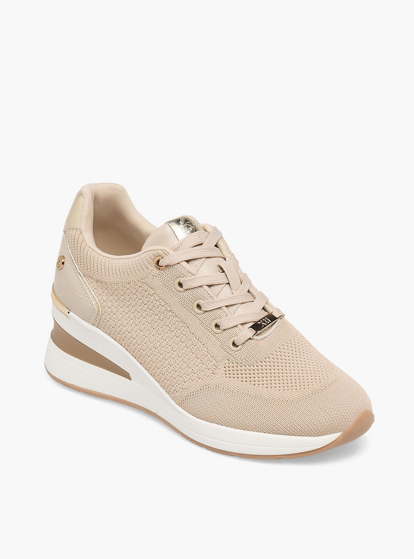 XTI Women Textured Wedge Heel Ankle Sneakers-women-shoes-sneakers-image-2