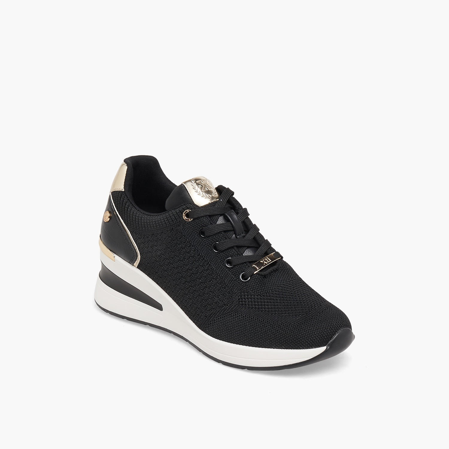 XTI Women Textured Wedge Heel Ankle Sneakers-women-shoes-sneakers-image-2