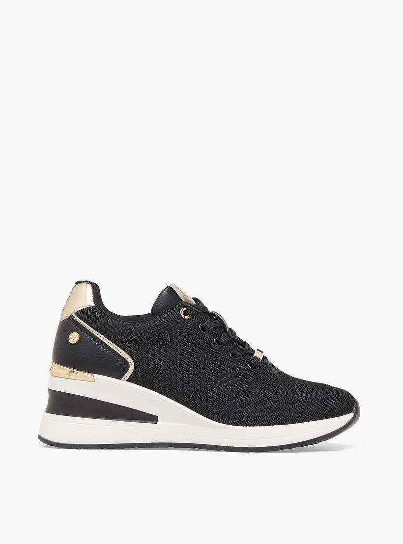 XTI Women Textured Wedge Heel Ankle Sneakers-women-shoes-sneakers-image-3
