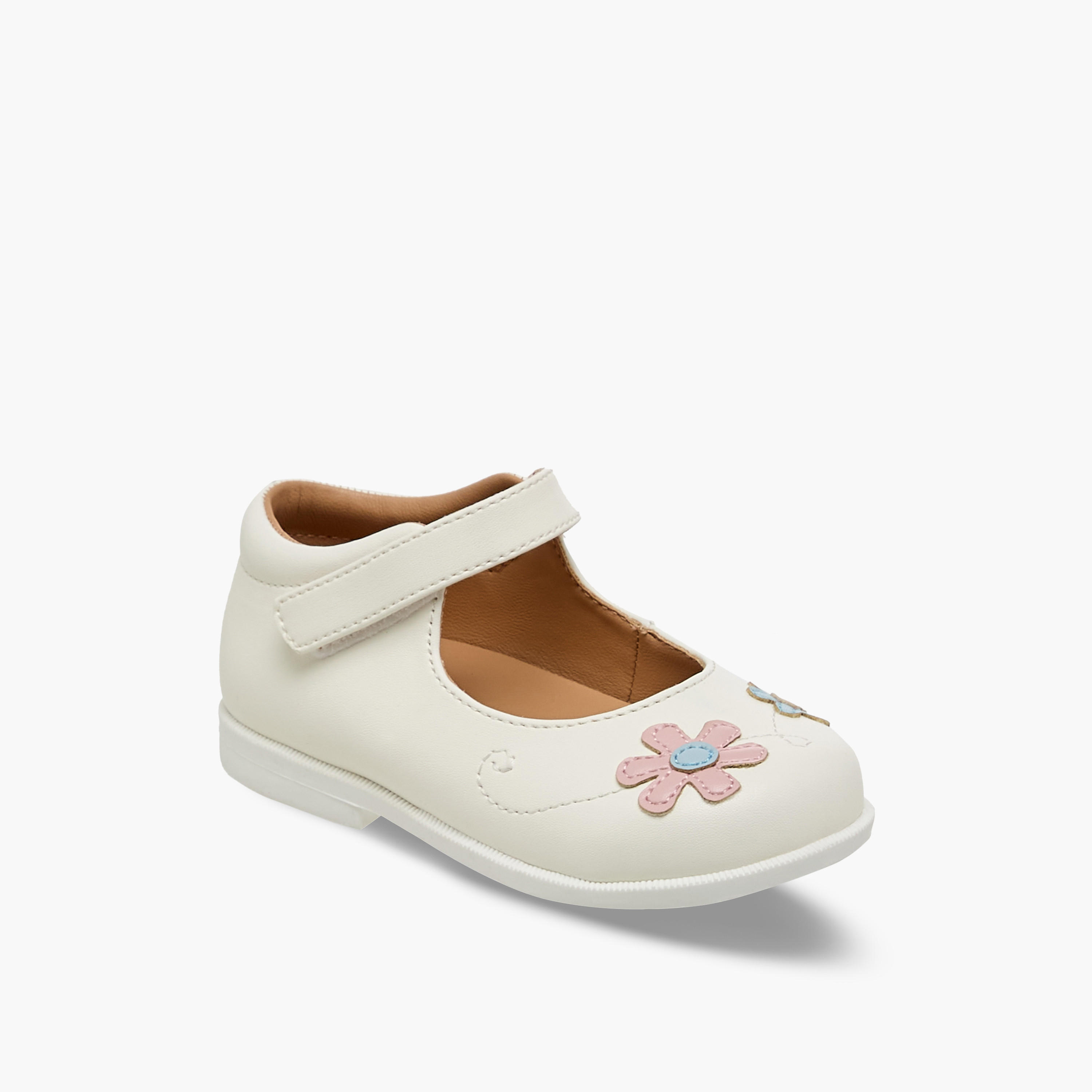 Barefeet Girls Floral Embroidered Mary Jane Shoes-girls-shoes-maryjanes-image-2