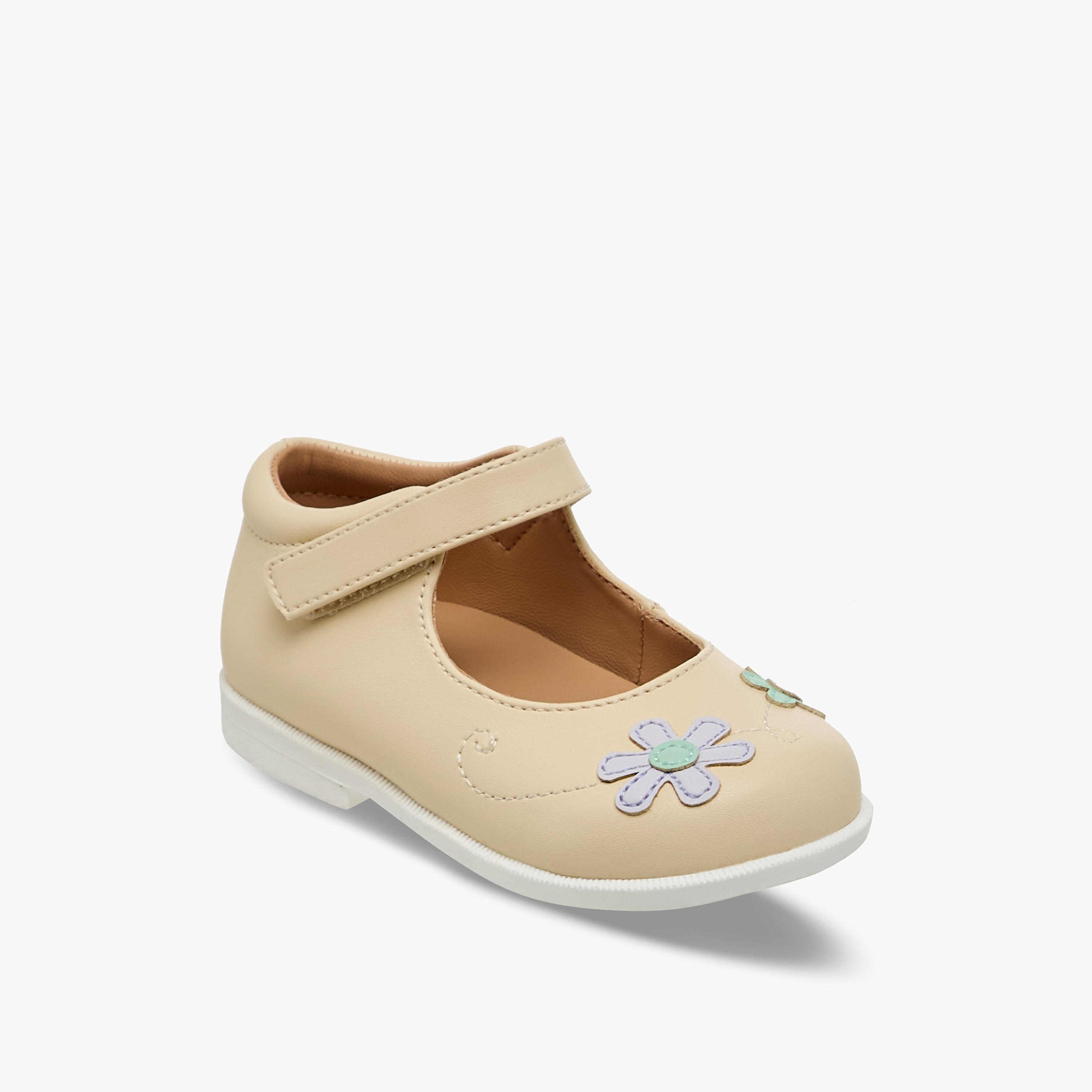 Barefeet Girls Floral Embroidered Mary Jane Shoes-girls-shoes-maryjanes-image-2