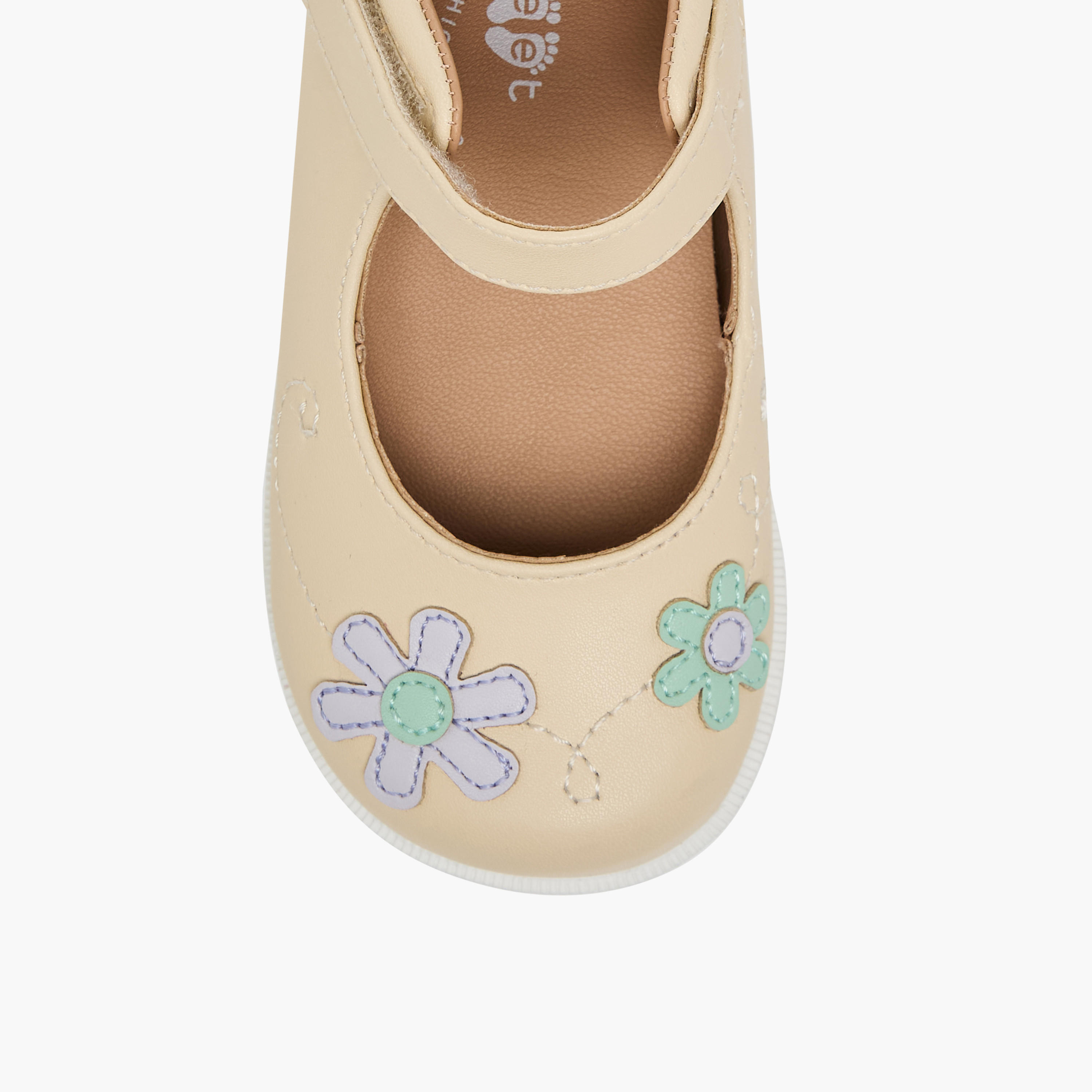 Barefeet Girls Floral Embroidered Mary Jane Shoes-girls-shoes-maryjanes-image-4