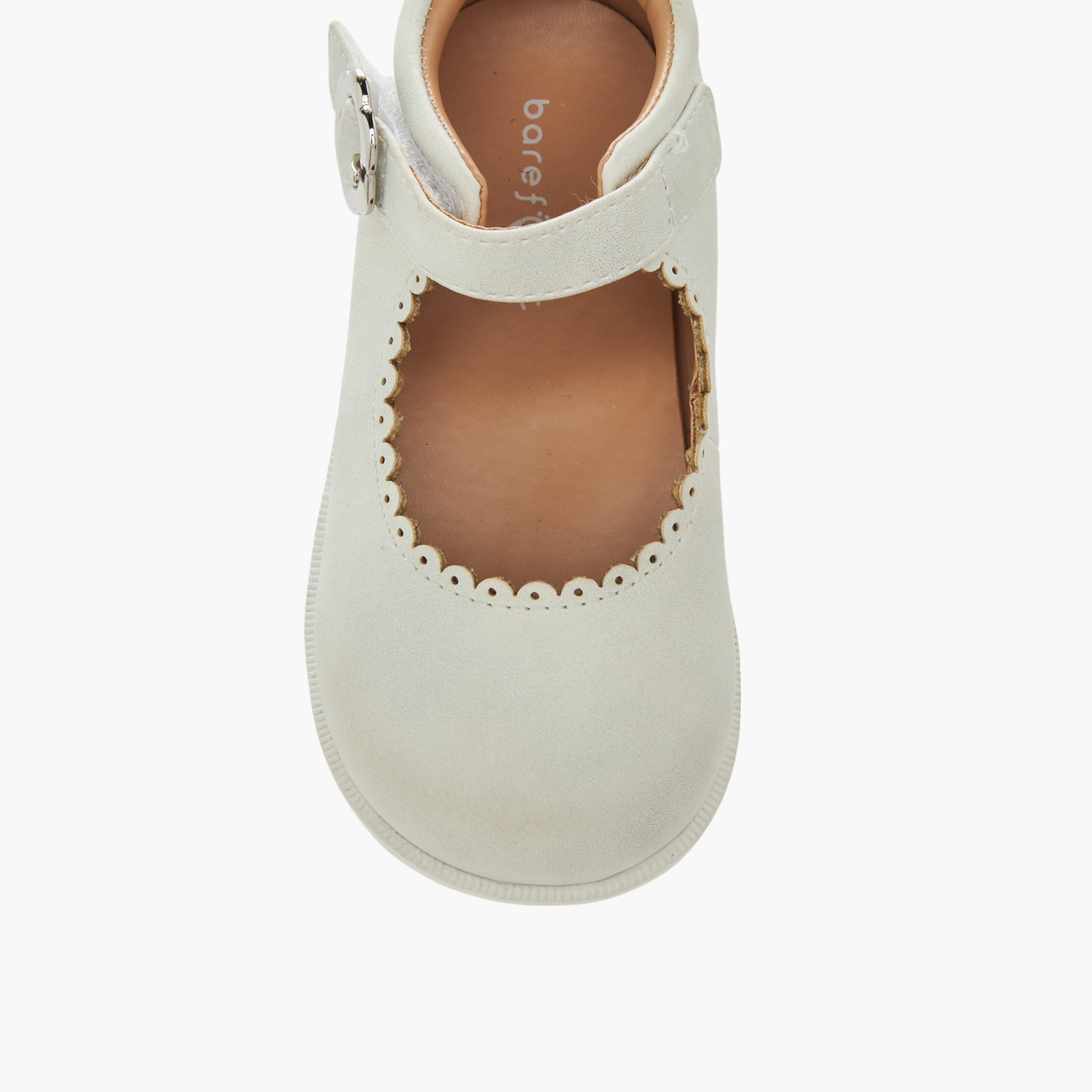 Barefeet Scallop Detail Mary Jane Shoes with Hook and Loop Closure-girls-shoes-maryjanes-image-4