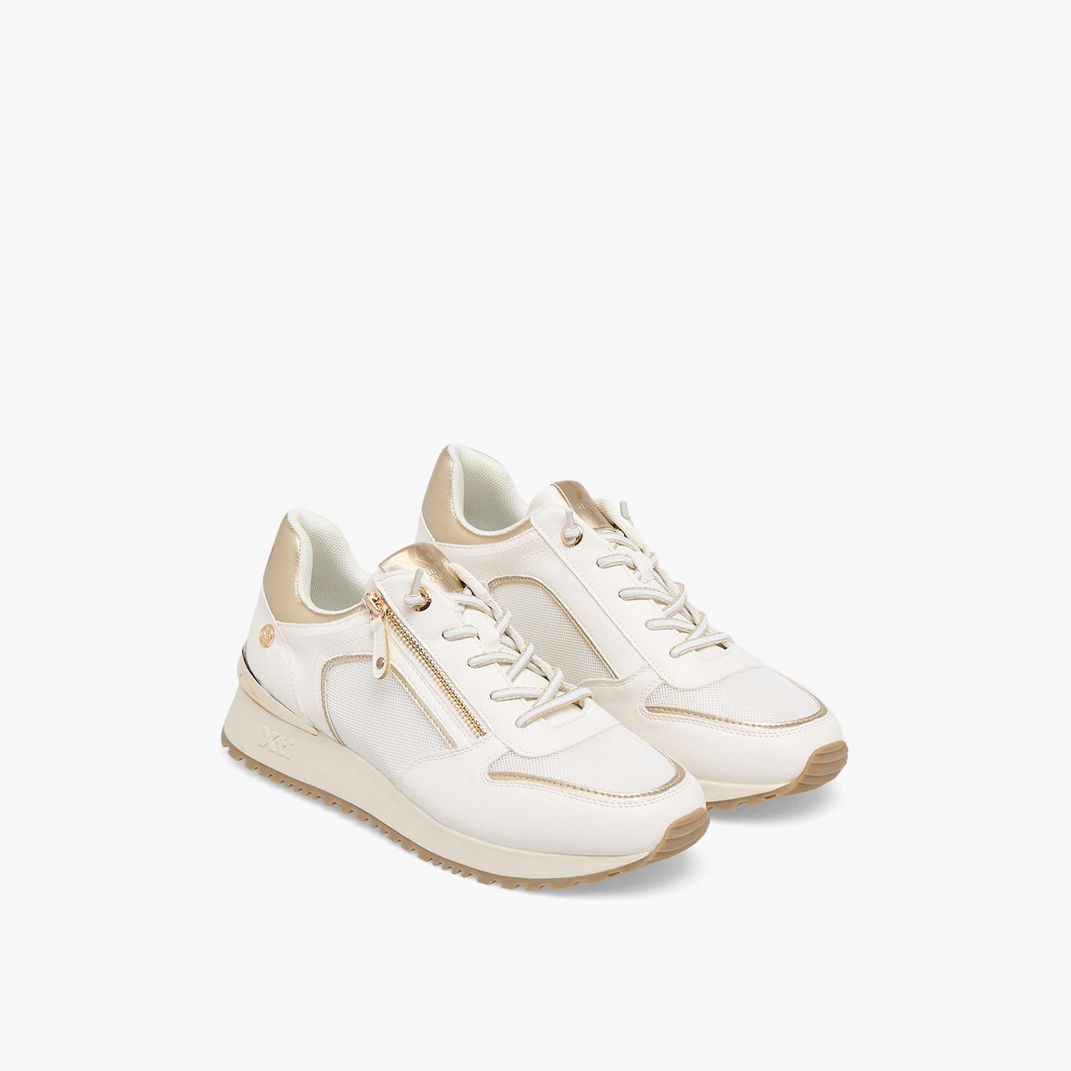 XTI Women Textured Wedge Heel Ankle Sneakers-women-shoes-sneakers-image-1