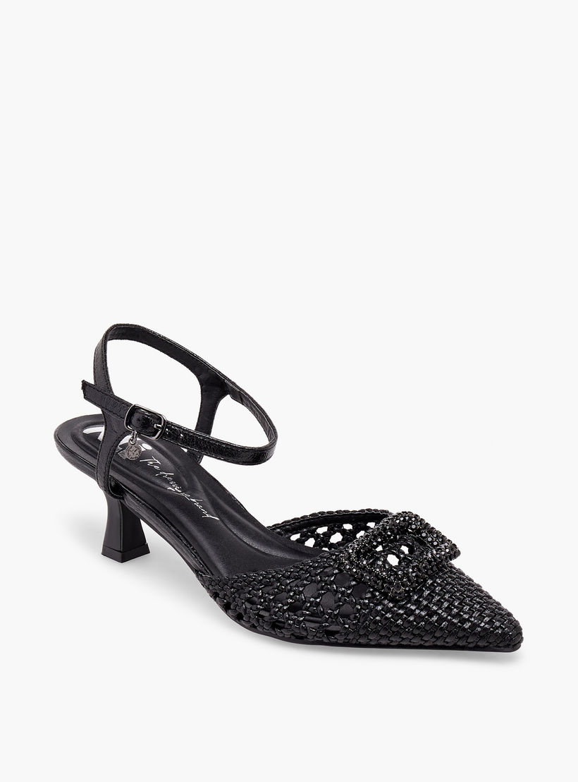حذاء بكعب صغير بارز الملمس للنساء من إكس تي آي-women-shoes-heels-image-2