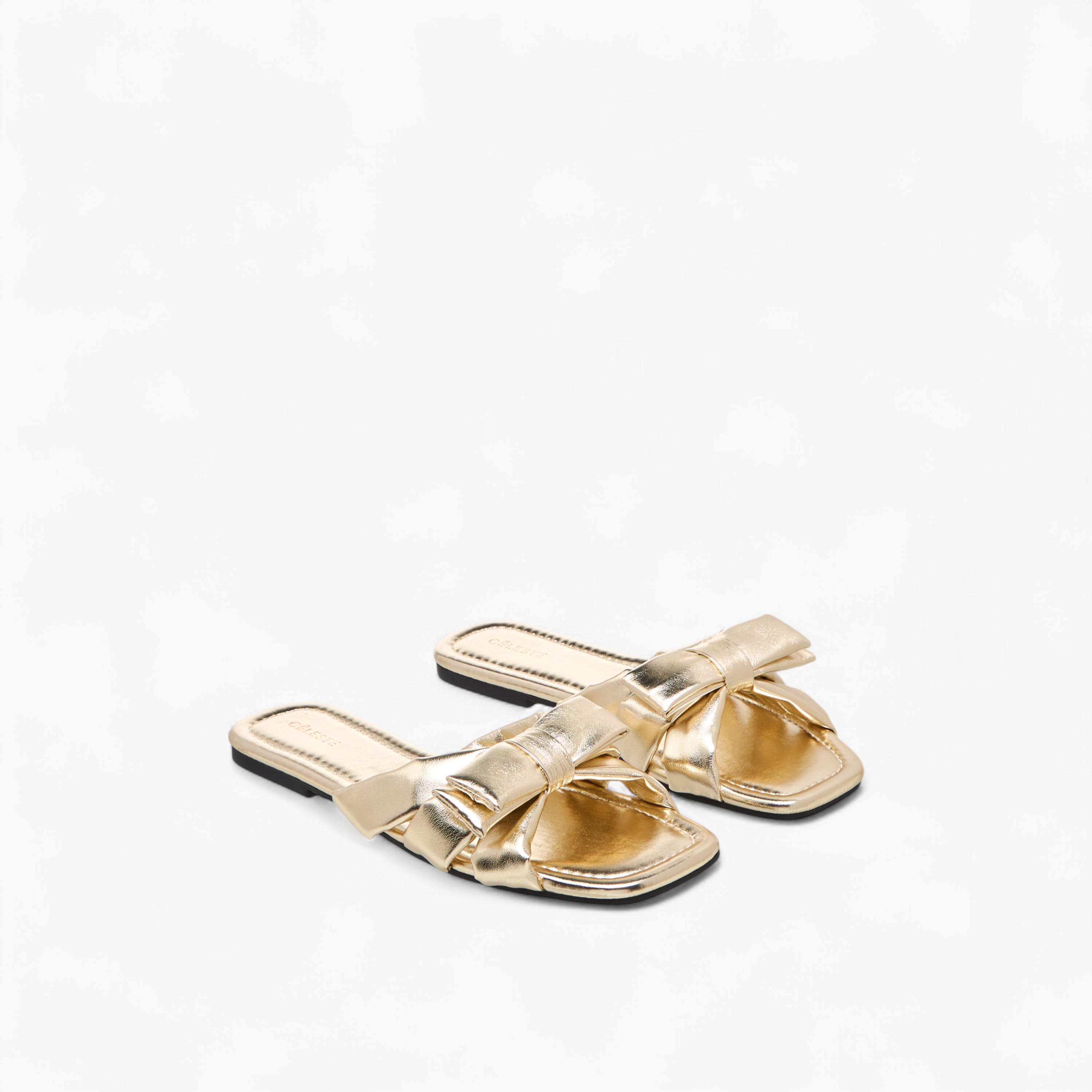 Celeste Women's Bow Detail Slip-On Flat Sandals-women-shoes-flats-sandals-image-1