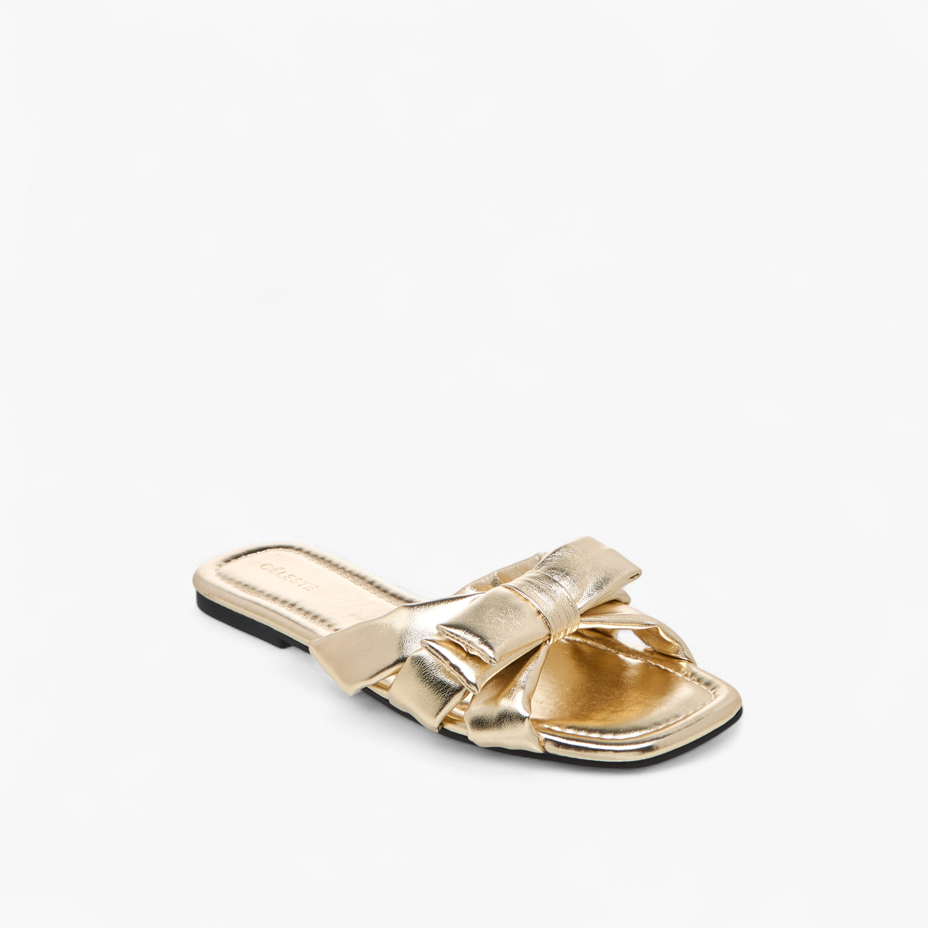 Celeste Women's Bow Detail Slip-On Flat Sandals-women-shoes-flats-sandals-image-2