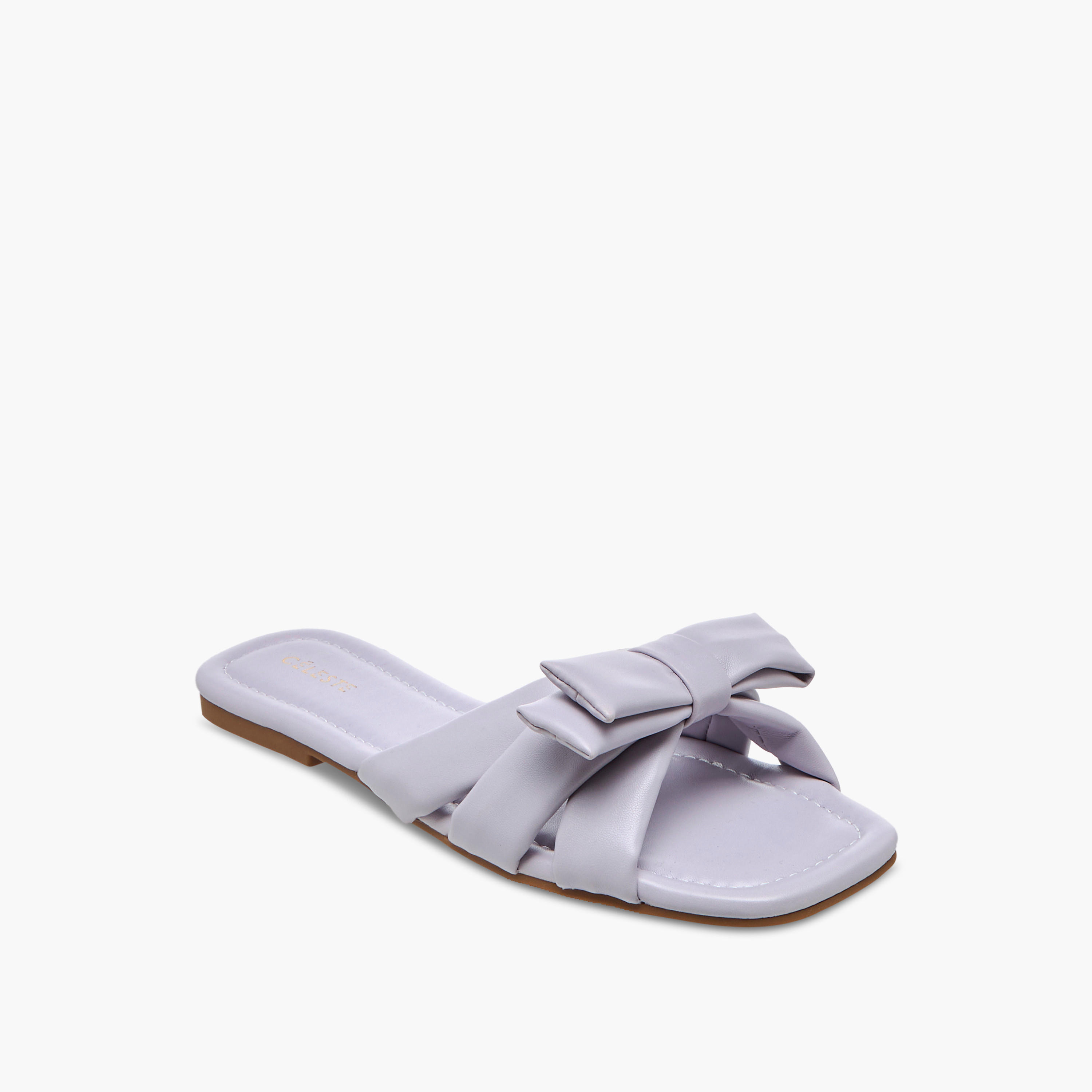 Celeste Women's Bow Detail Slip-On Flat Sandals-women-shoes-flats-sandals-image-2