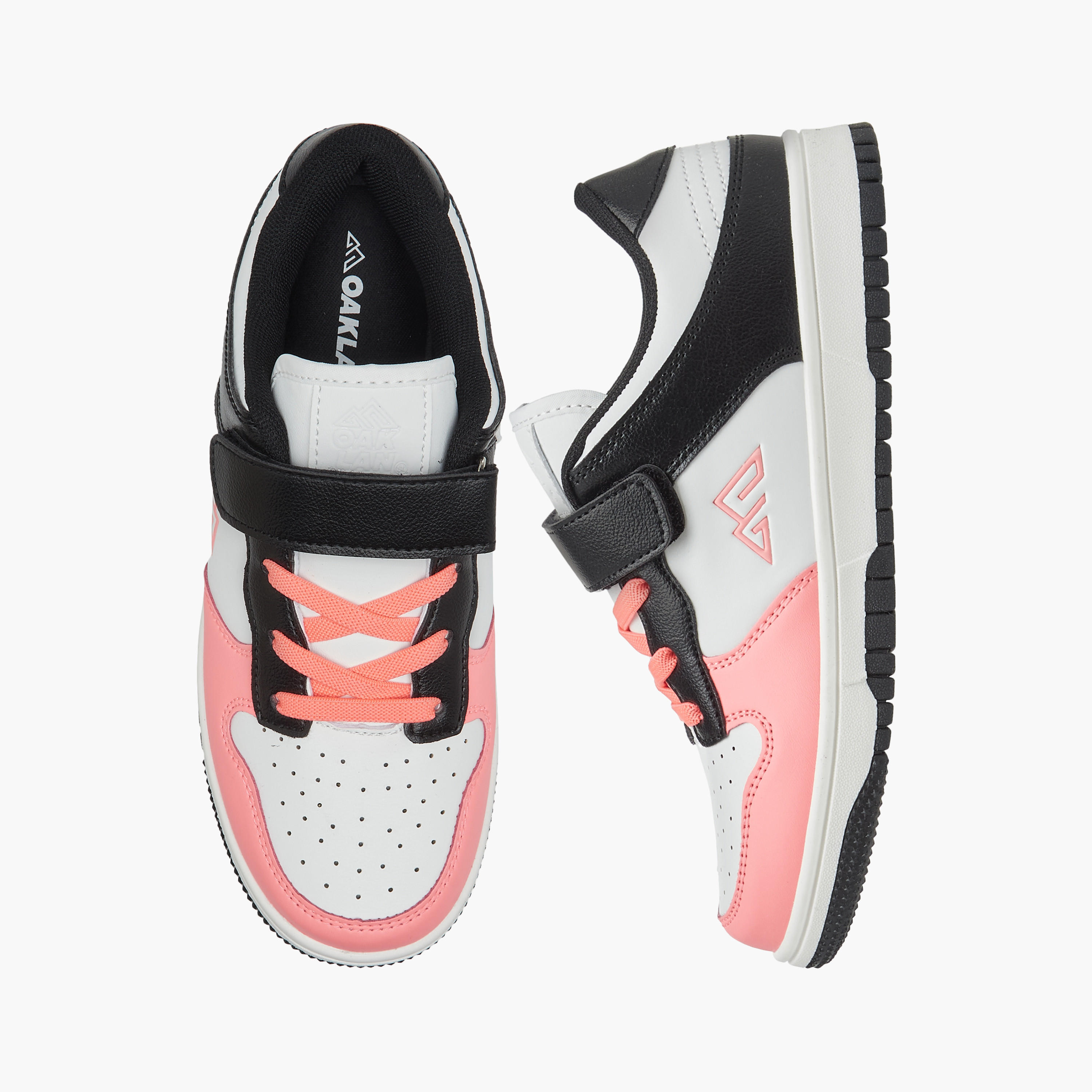 Oaklan by Shoexpress Colourblock Sneakers with Hook and Loop Closure-girls-shoes-sneakers-image-1