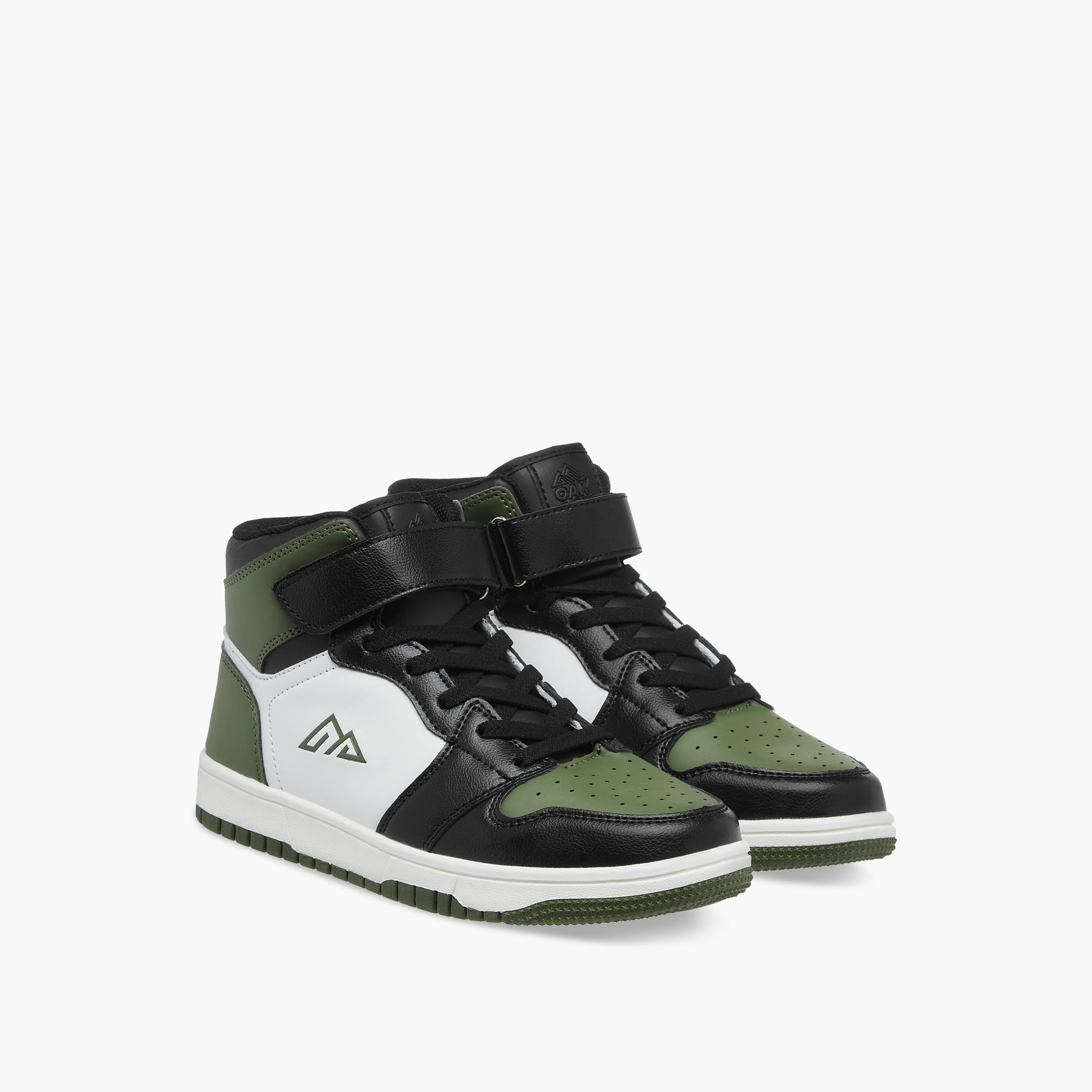 Oaklan by Shoexpress Boys' Panelled High Cut Sneakers with Hook and Loop Closure-boys-shoes-sneakers-image-1