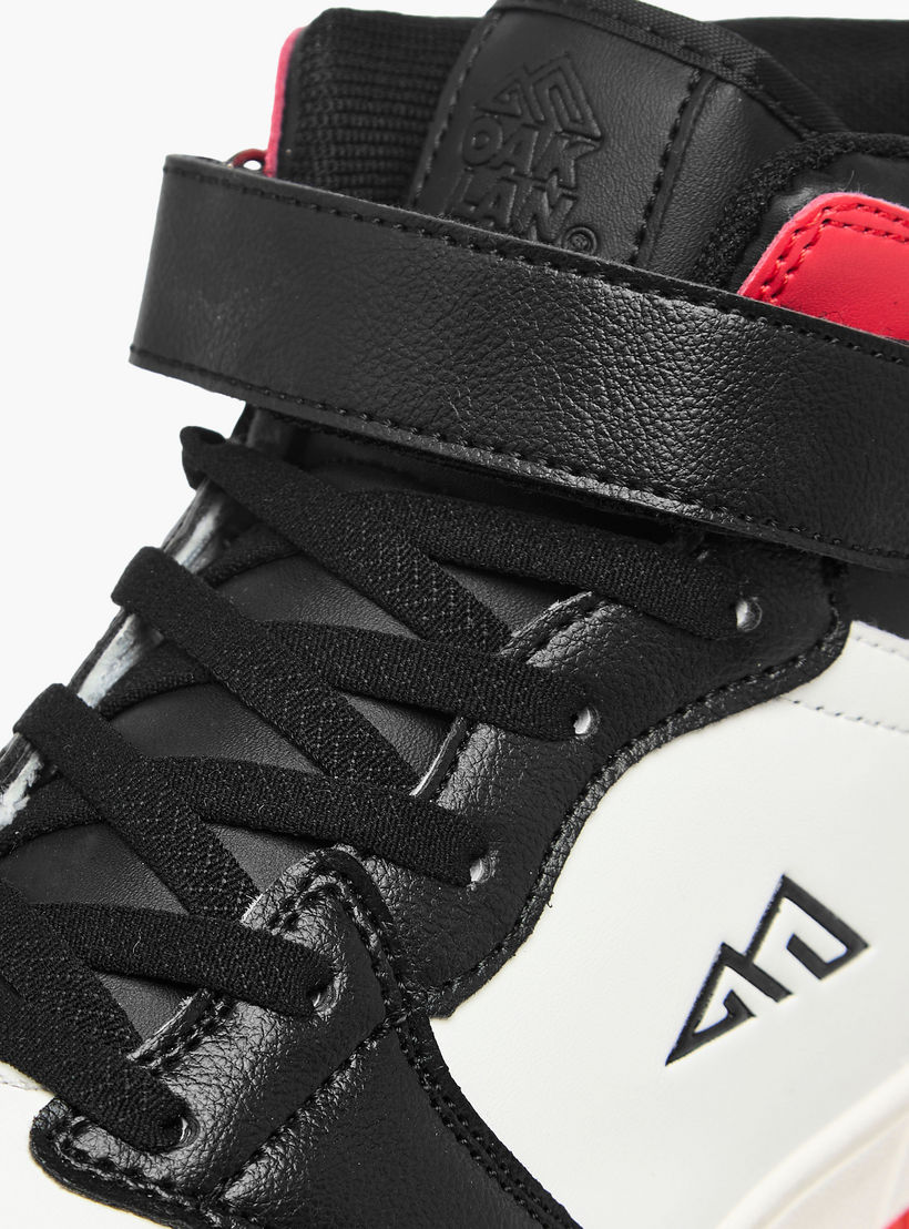 Oaklan by Shoexpress Kids Panelled High-Top Sneakers with Hook and Loop Closure-girls-shoes-sneakers-image-4
