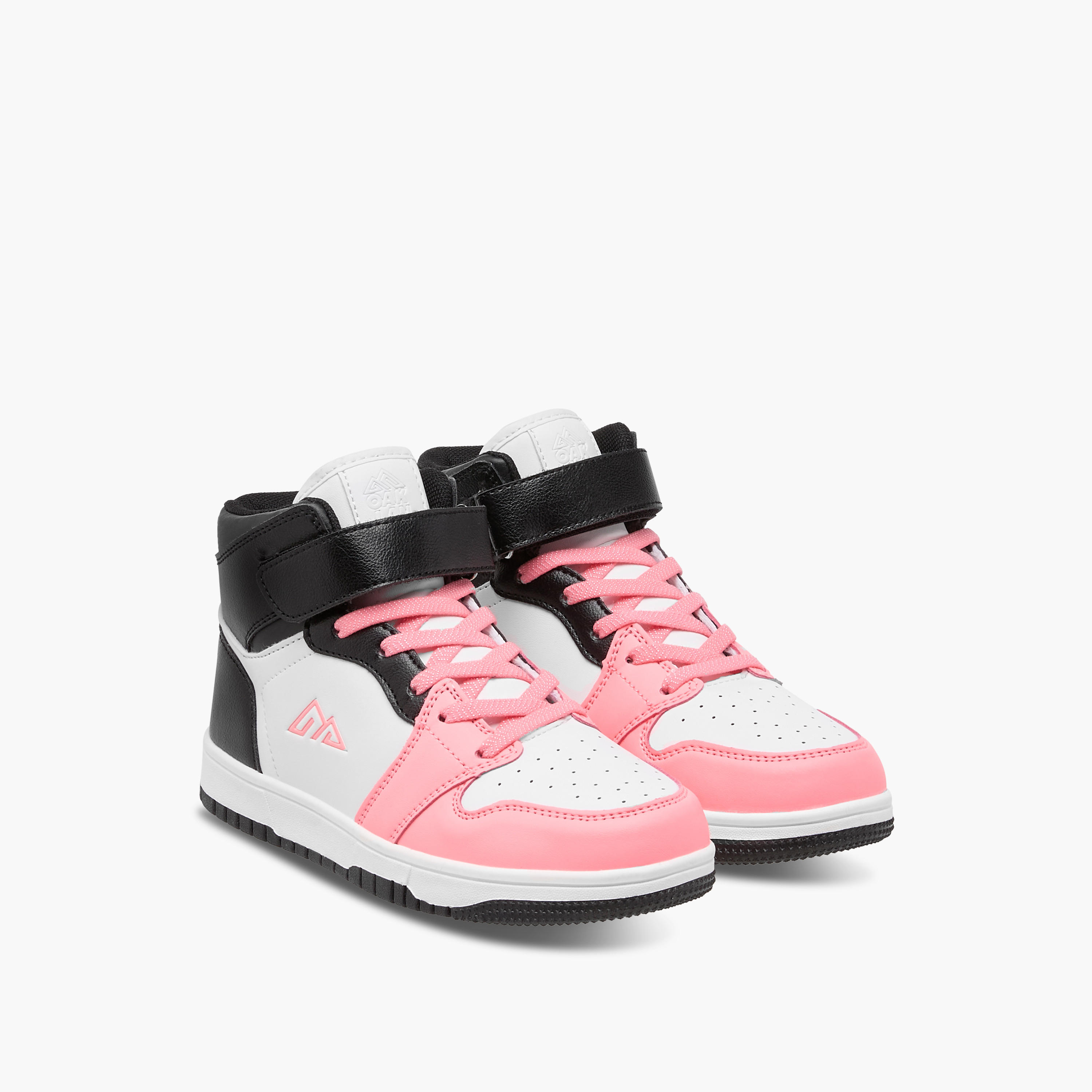 Oaklan by Shoexpress Panelled High Top Sneakers with Hook and Loop Closure-girls-shoes-sneakers-image-1