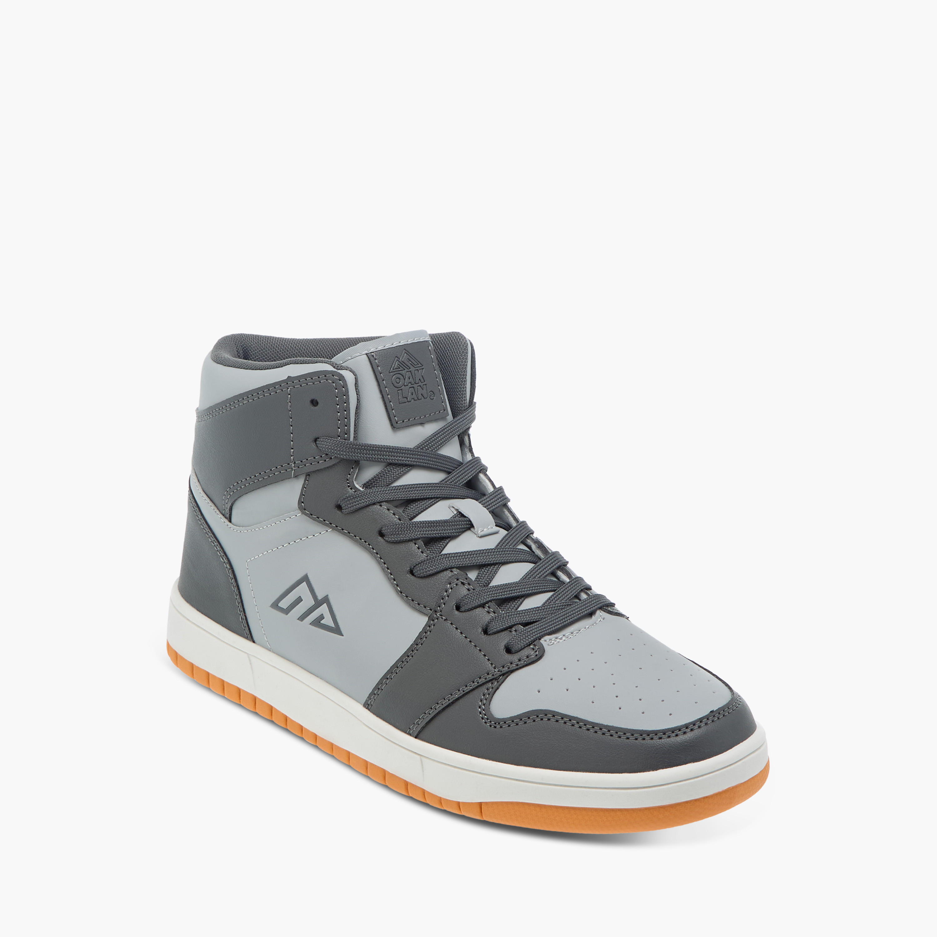 Oaklan by Shoexpress Panelled High Cut Sneakers with Lace-Up Closure-men-shoes-sneakers-image-2