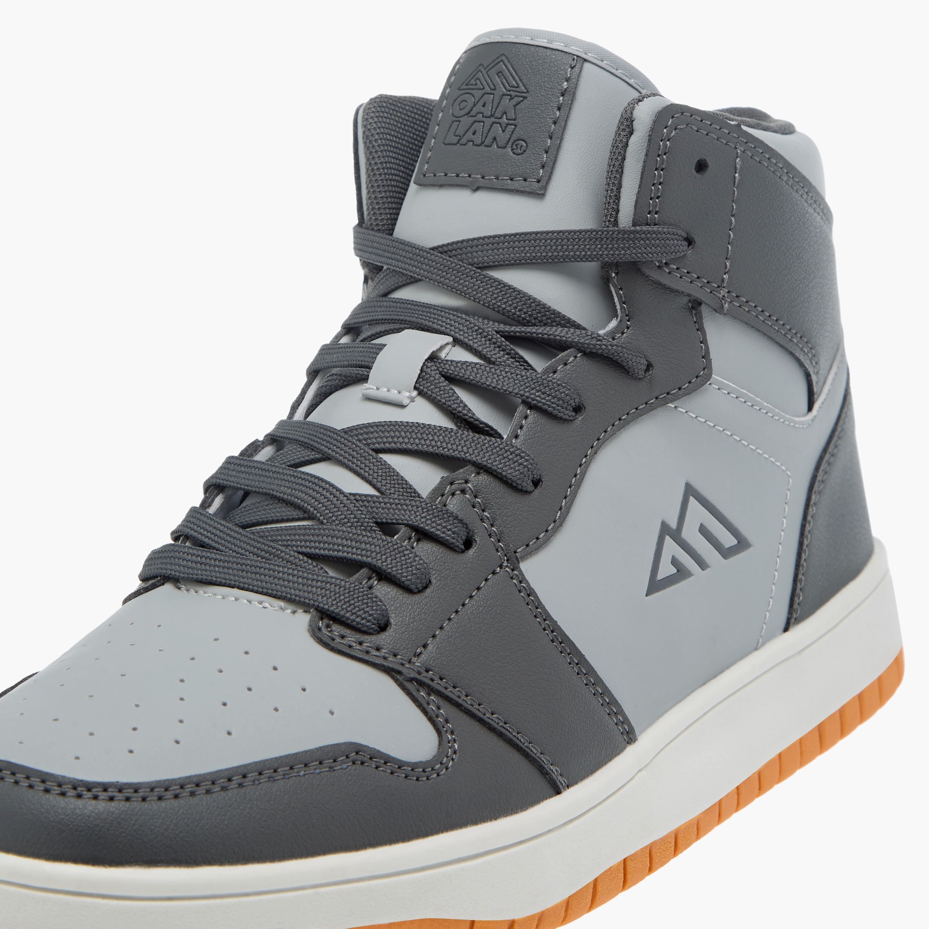 Oaklan by Shoexpress Panelled High Cut Sneakers with Lace-Up Closure-men-shoes-sneakers-image-4